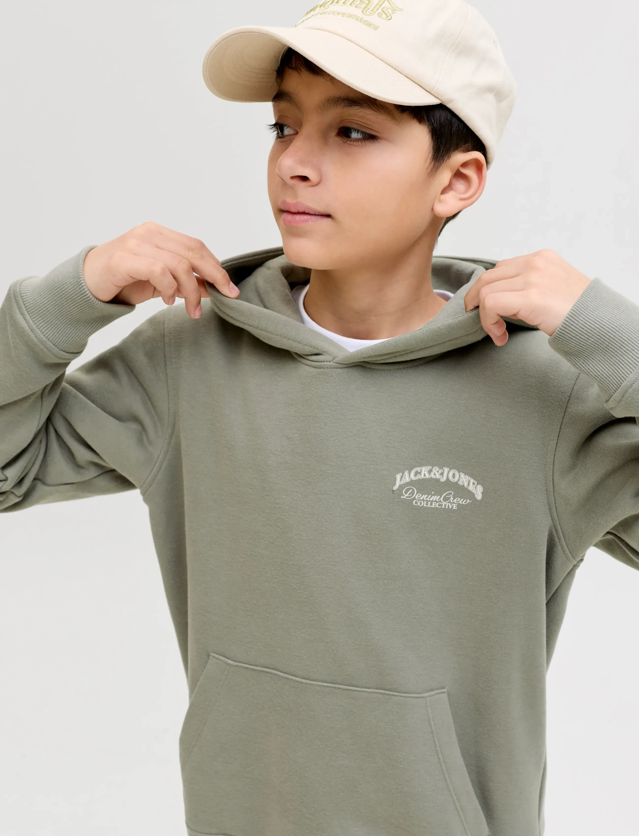 Jack & Jones - JJEBRANDES BACKP RELAXED SWEAT H SN JNR - hættetrøjer - vetiver - 5
