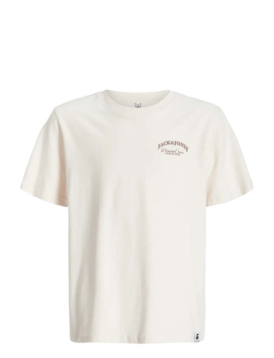 Jack & Jones - JJEBRANDES BACKP RELAXED TEE SS SN JNR - kortærmede t-shirts - antique white - 1