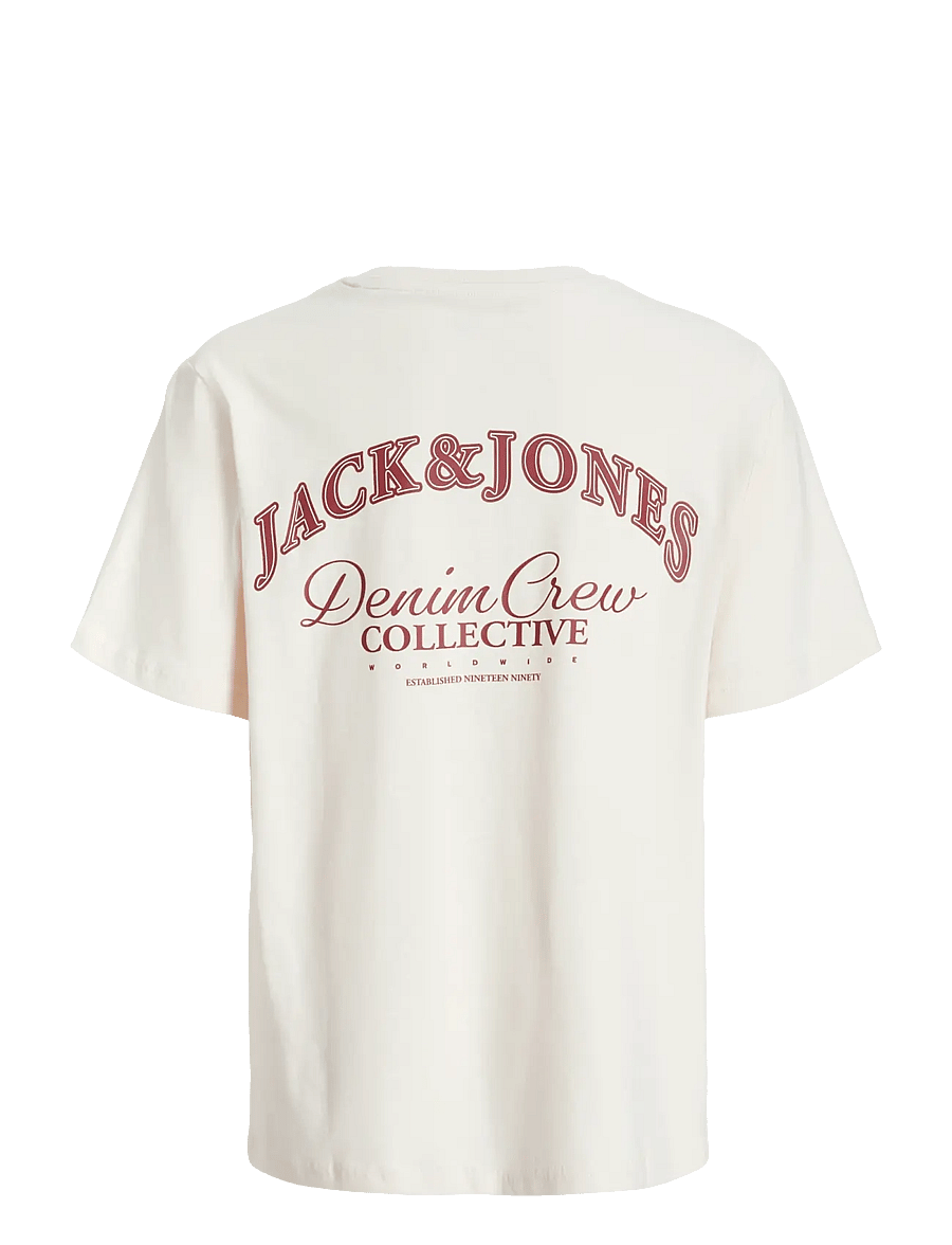 Jack & Jones - JJEBRANDES BACKP RELAXED TEE SS SN JNR - kortærmede t-shirts - antique white - 2