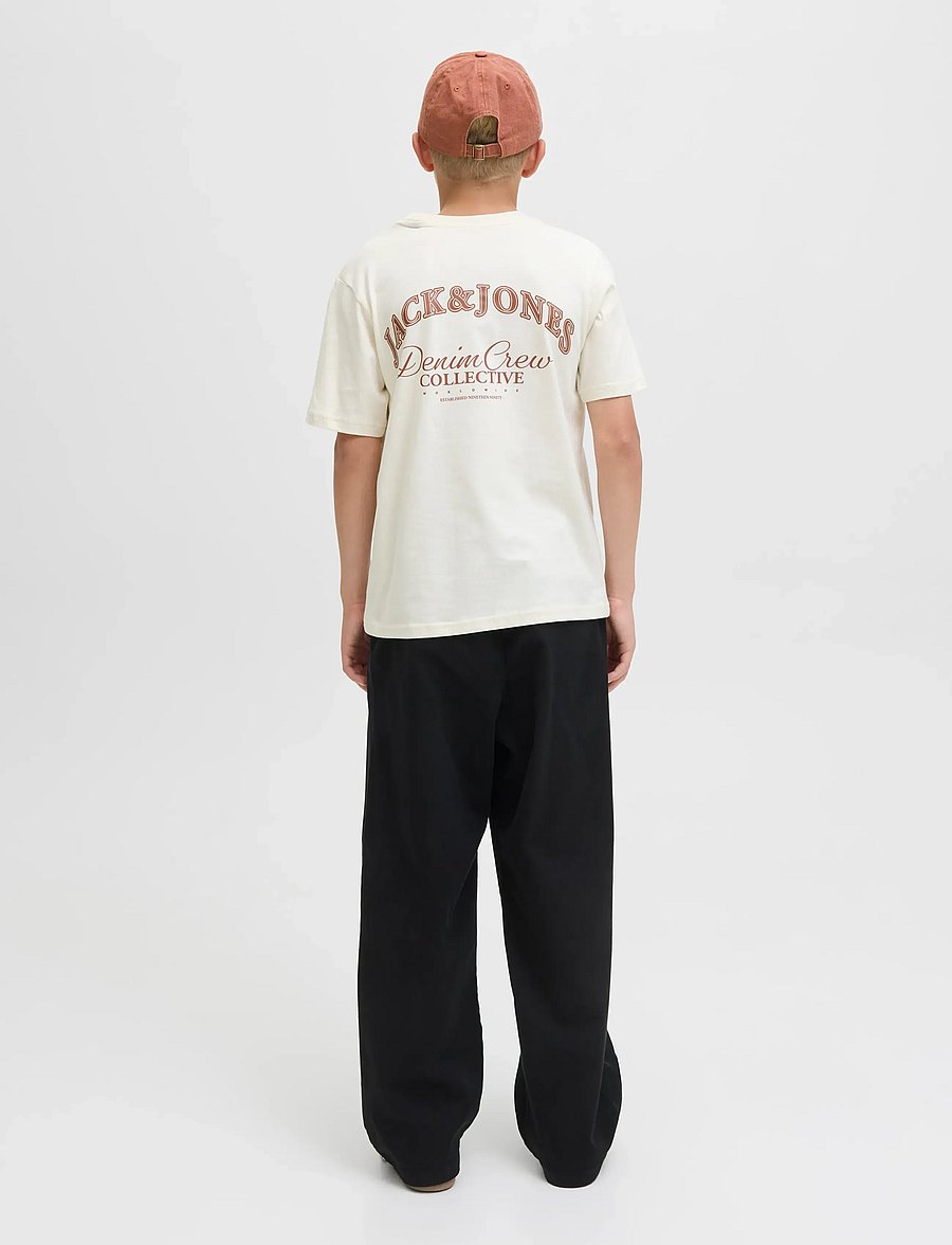 Jack & Jones - JJEBRANDES BACKP RELAXED TEE SS SN JNR - kortærmede t-shirts - antique white - 3