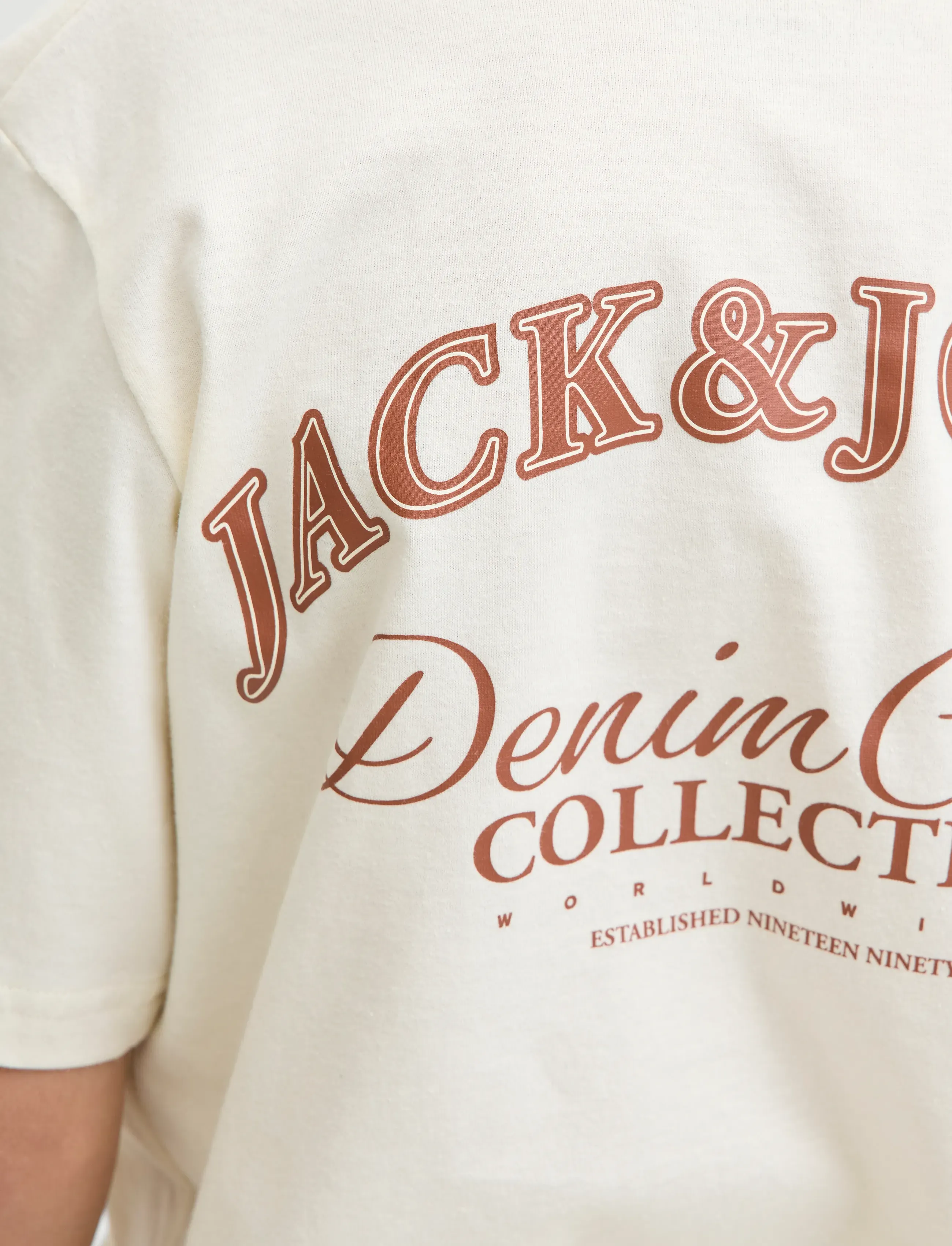 Jack & Jones - JJEBRANDES BACKP RELAXED TEE SS SN JNR - kortærmede t-shirts - antique white - 5
