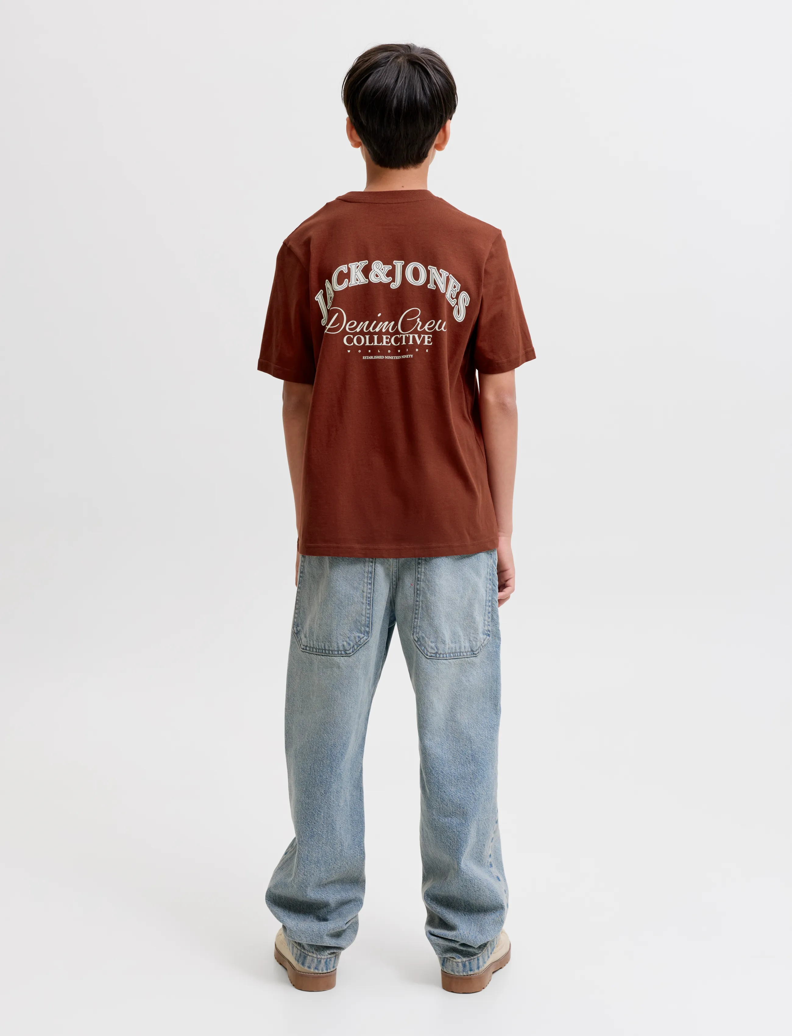 Jack & Jones - JJEBRANDES BACKP RELAXED TEE SS SN JNR - kurzärmelige - fired brick - 3