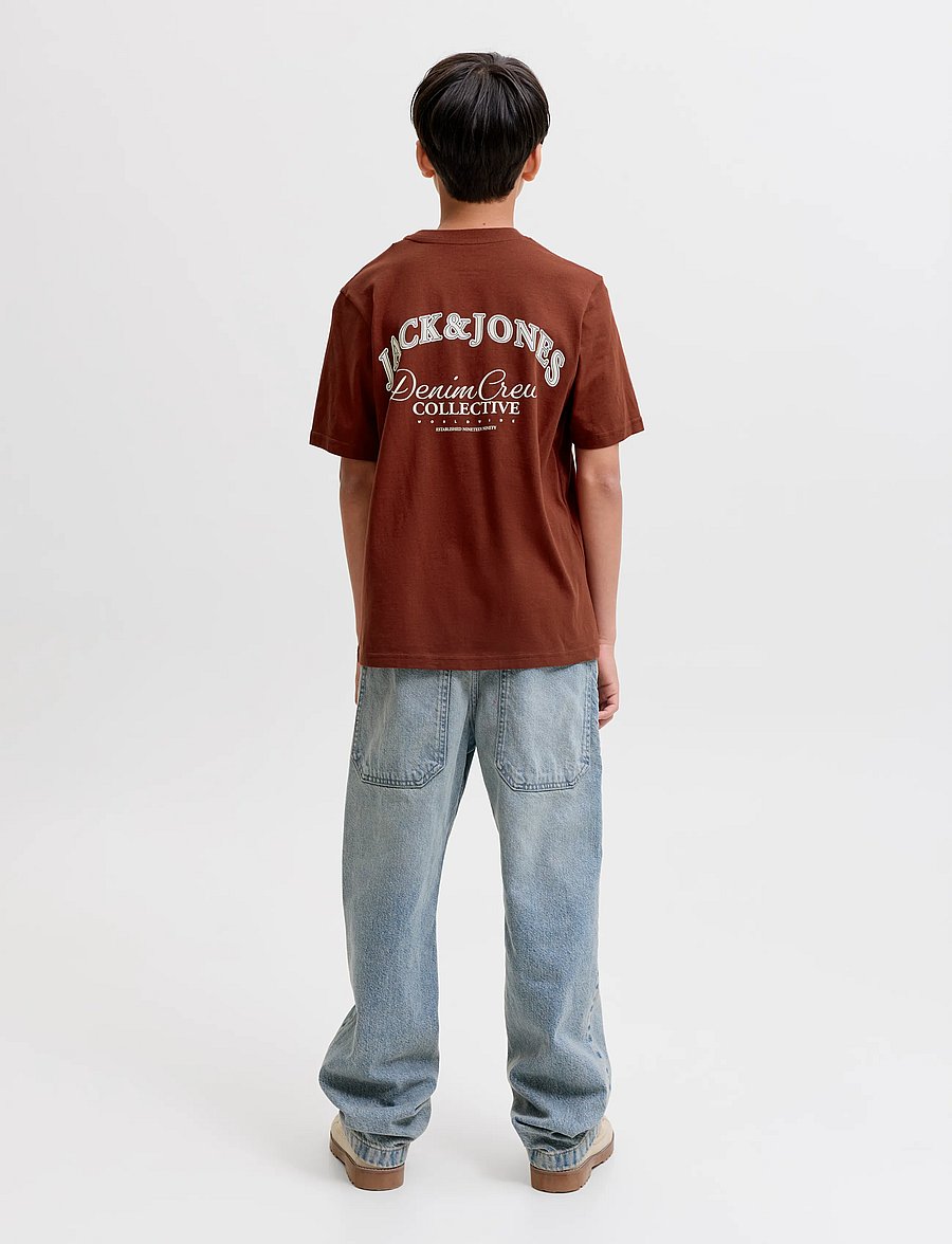 Jack & Jones - JJEBRANDES BACKP RELAXED TEE SS SN JNR - kurzärmelige - fired brick - 3