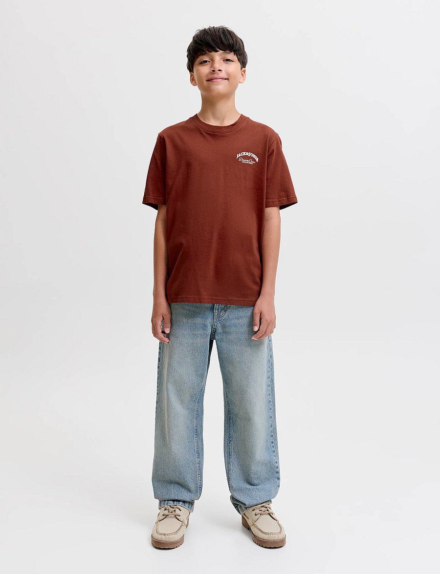 Jack & Jones - JJEBRANDES BACKP RELAXED TEE SS SN JNR - kurzärmelige - fired brick - 4