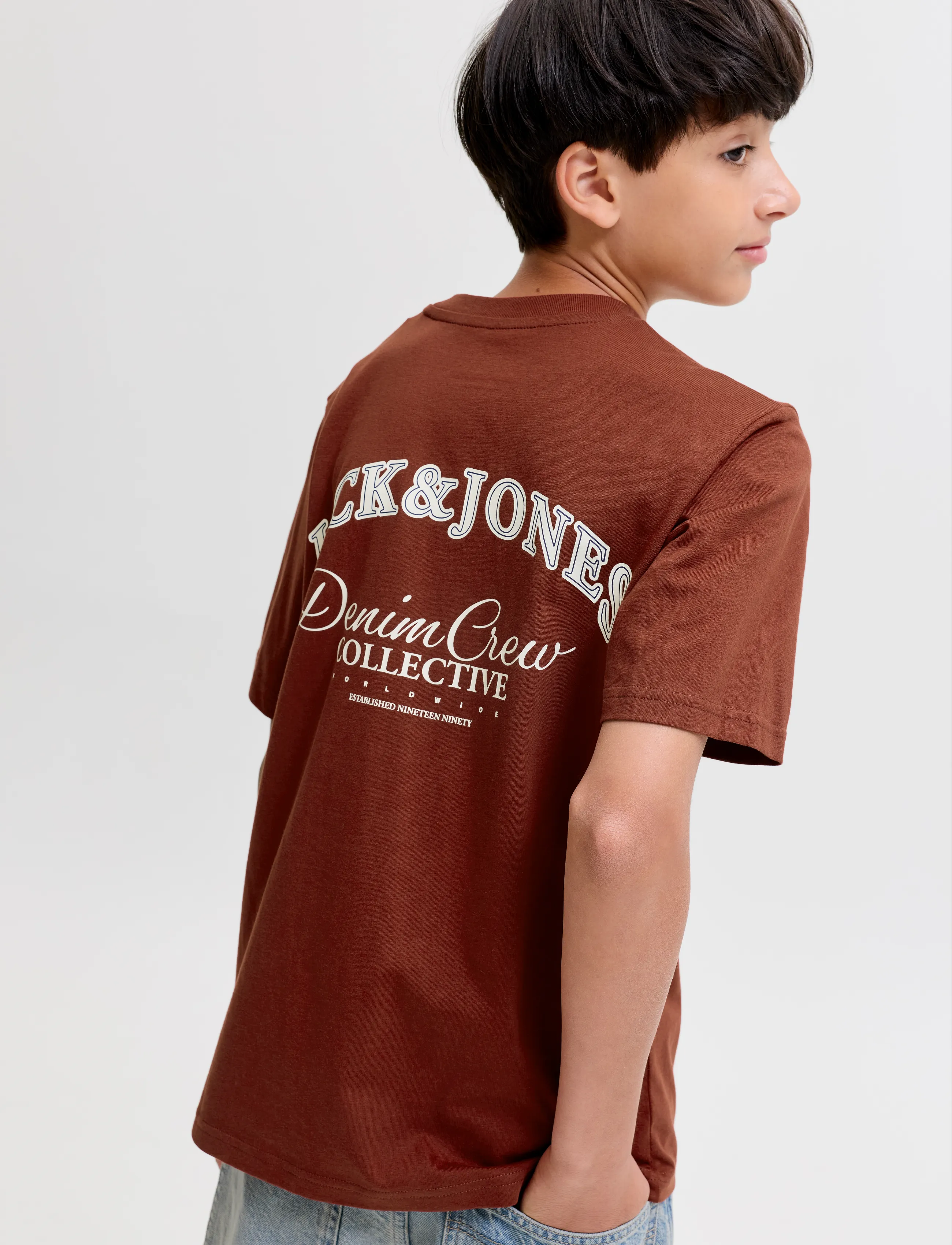Jack & Jones - JJEBRANDES BACKP RELAXED TEE SS SN JNR - kurzärmelige - fired brick - 5