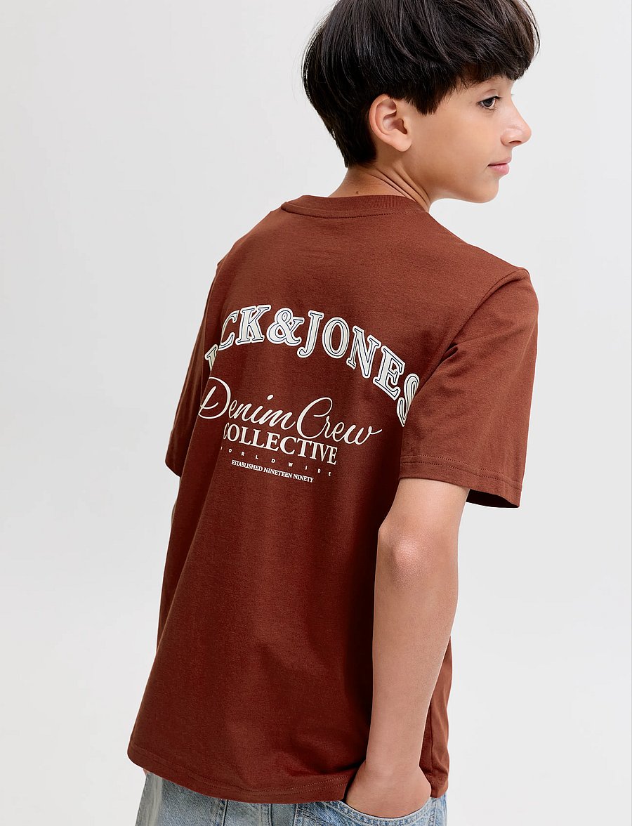 Jack & Jones - JJEBRANDES BACKP RELAXED TEE SS SN JNR - kurzärmelige - fired brick - 5