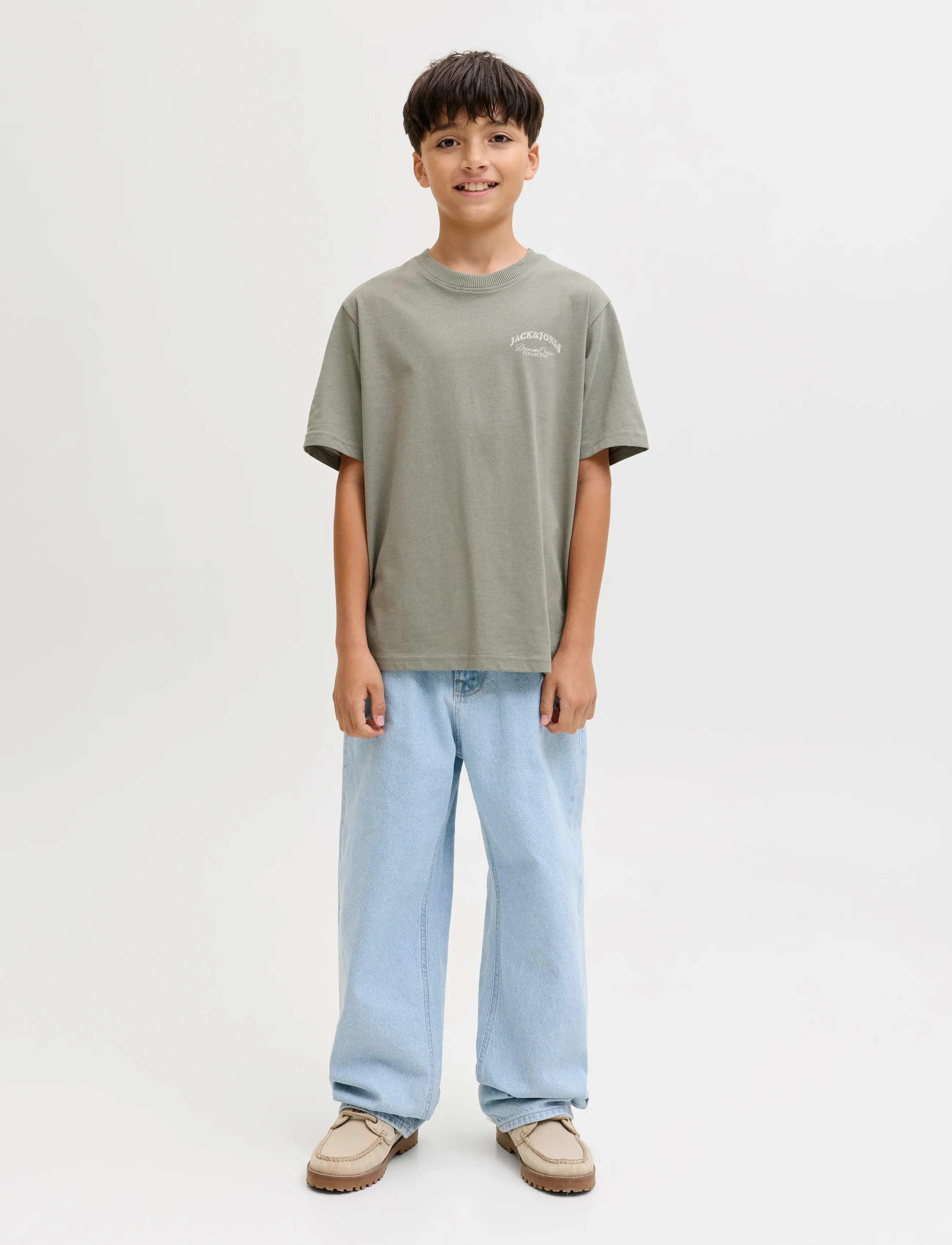 Jack & Jones - JJEBRANDES BACKP RELAXED TEE SS SN JNR - korte mouwen - vetiver - 4