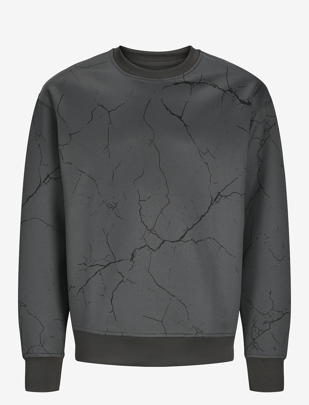 Jack & Jones - JJKEY SPORTY LOOSE AOP SWEAT CREW LN JNR - sweatshirts - asphalt - 1