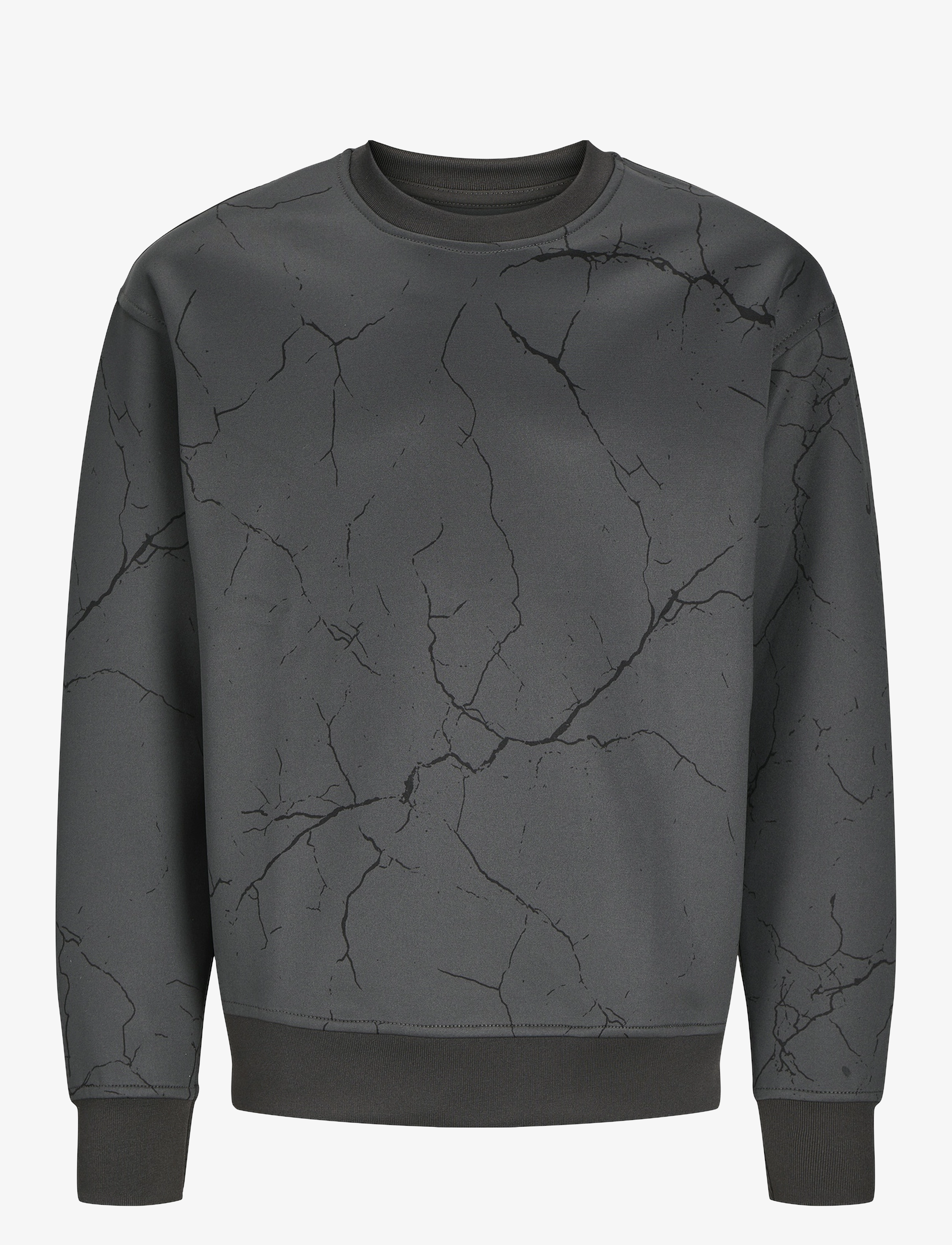 Jack & Jones - JJKEY SPORTY LOOSE AOP SWEAT CREW LN JNR - asphalt - 1