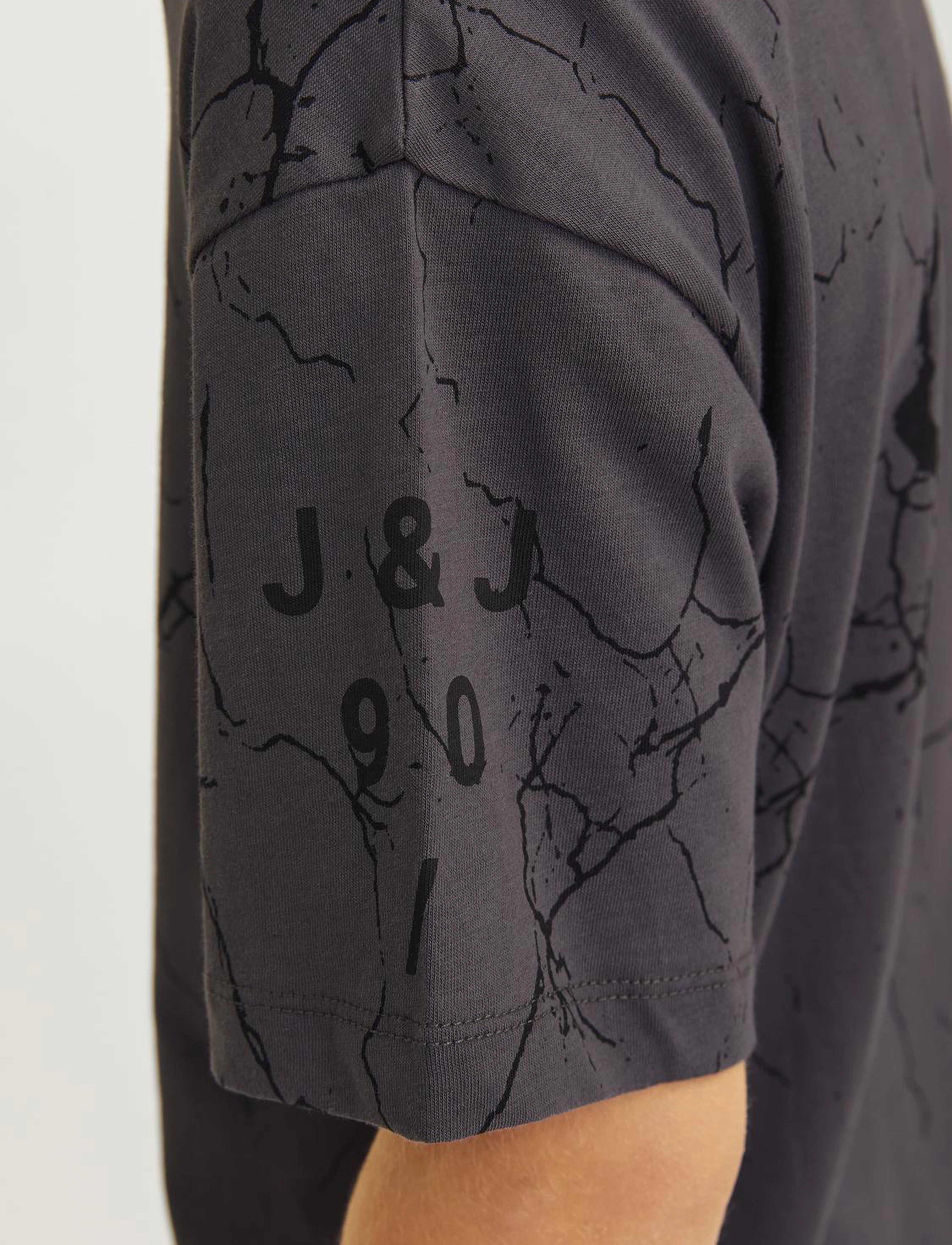 Jack & Jones - JJKEY LOOSE COTTON TEE SS CREW LN JNR - asphalt - 5