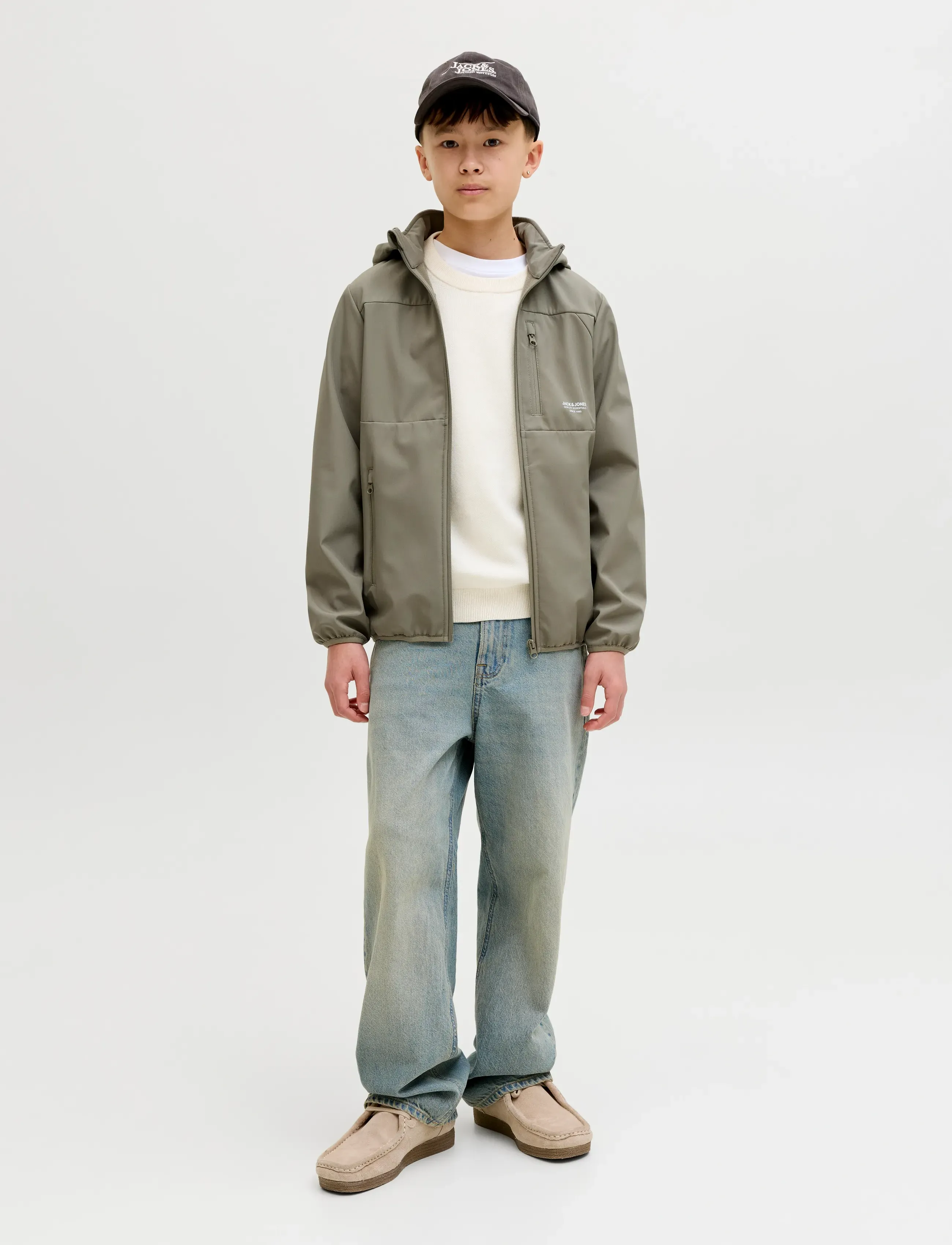 Jack & Jones - JJETHEO SOFTSHELL JACKET NOOS JNR - softshell jackets - vetiver - 3