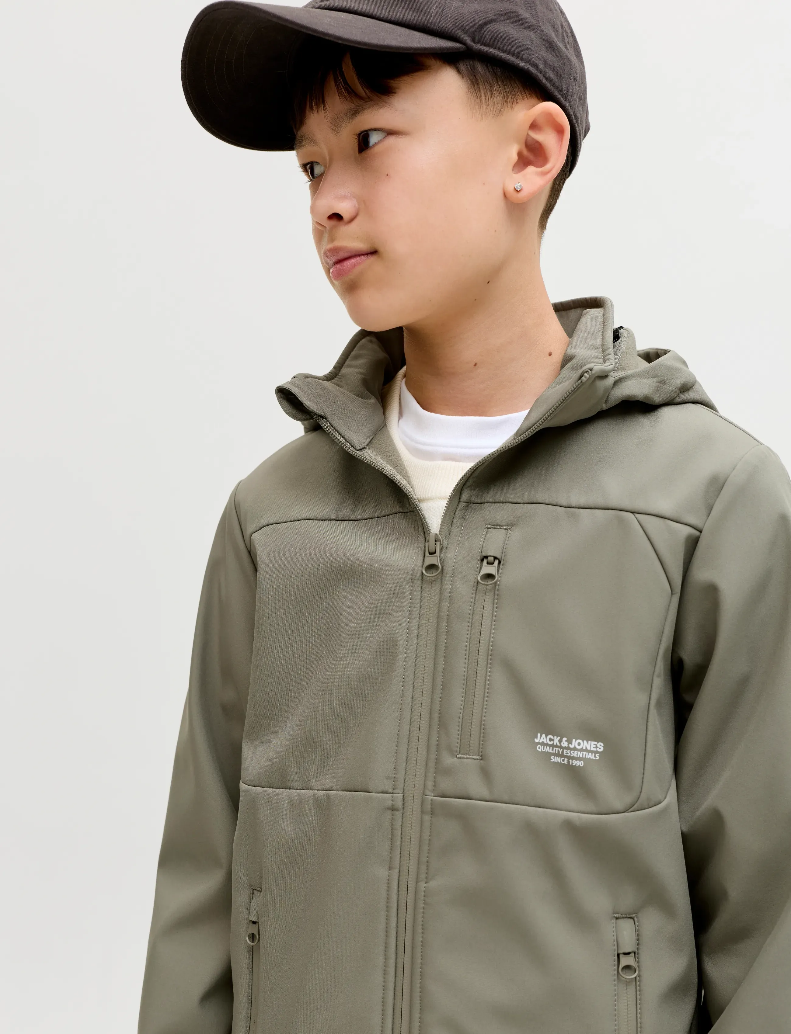 Jack & Jones - JJETHEO SOFTSHELL JACKET NOOS JNR - softshell jackets - vetiver - 5