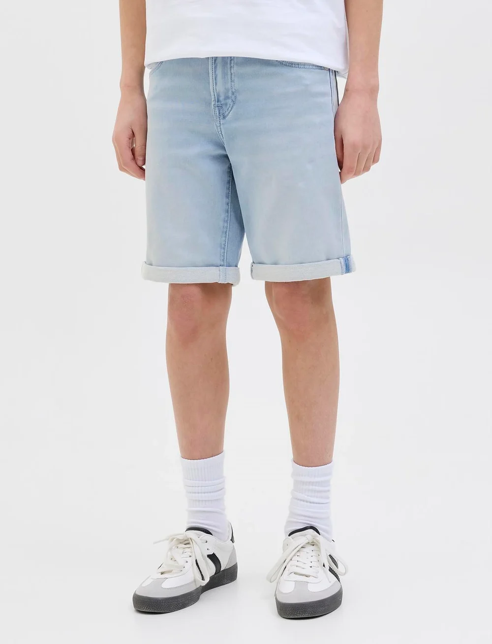 Jack & Jones - JJIRICK JJICON SHORTS GE 118 I.K SN JNR - jeansshorts - blue denim - 0