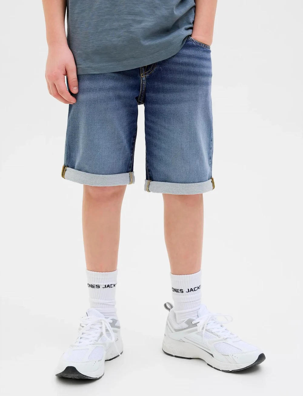 Jack & Jones - JJIRICK JJICON SHORTS GE 132 I.K SN JNR - jeansshorts - blue denim - 0