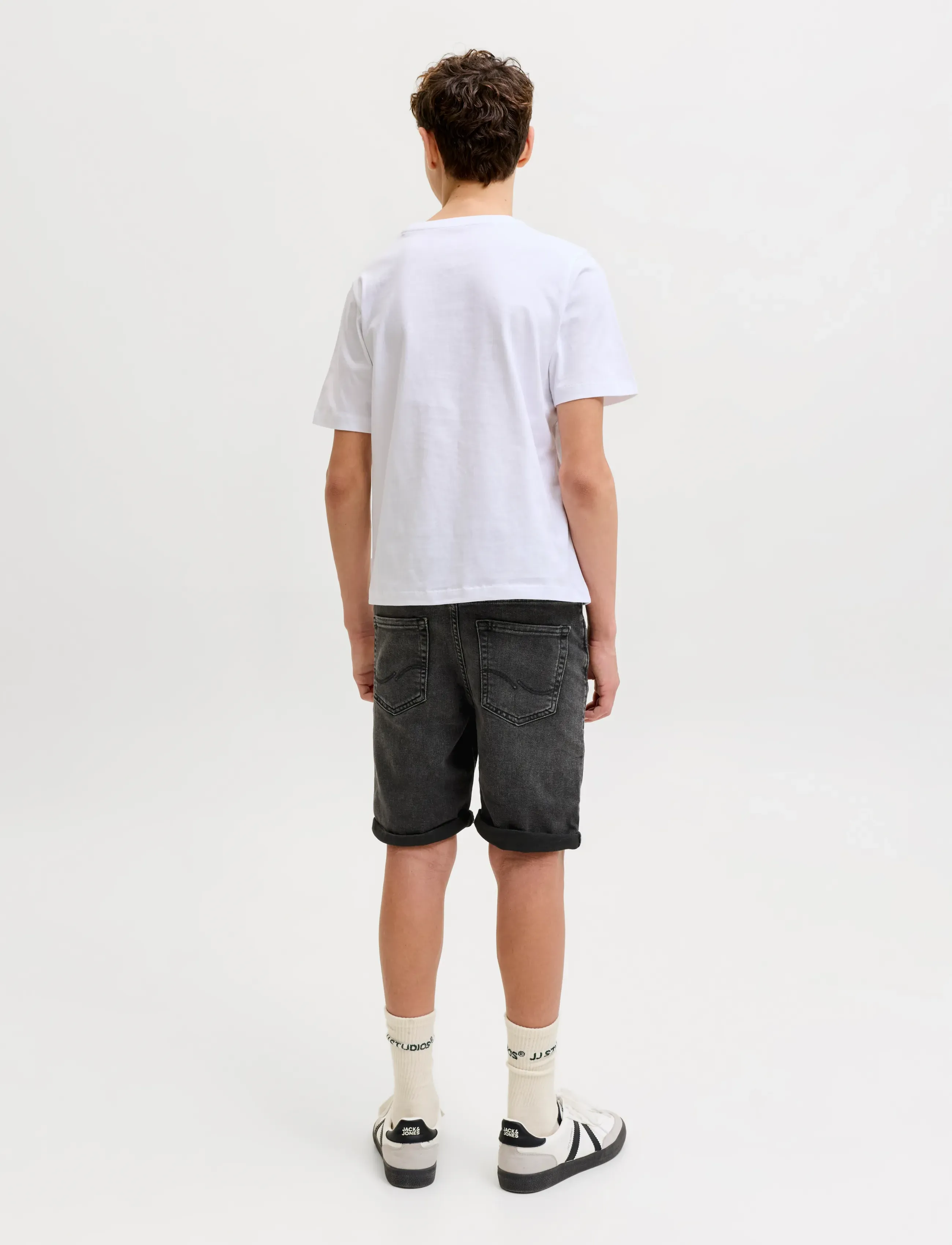 Jack & Jones - JJIRICK JJORIGINAL SHORTS AM 360 SN JNR - jeansshorts - black denim - 3
