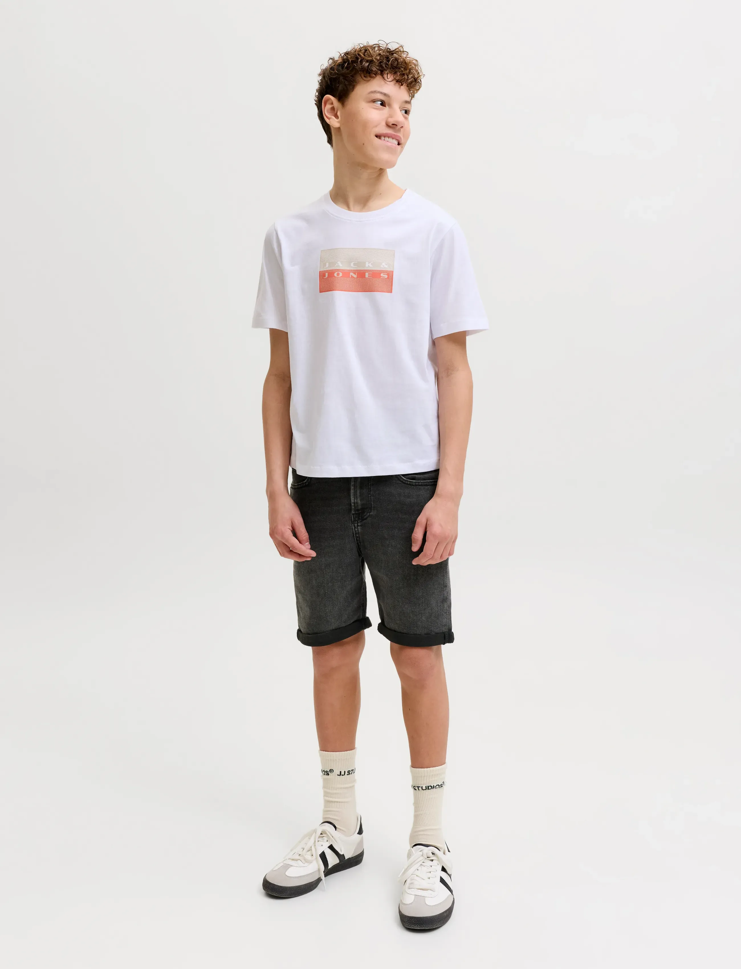 Jack & Jones - JJIRICK JJORIGINAL SHORTS AM 360 SN JNR - jeansshorts - black denim - 4