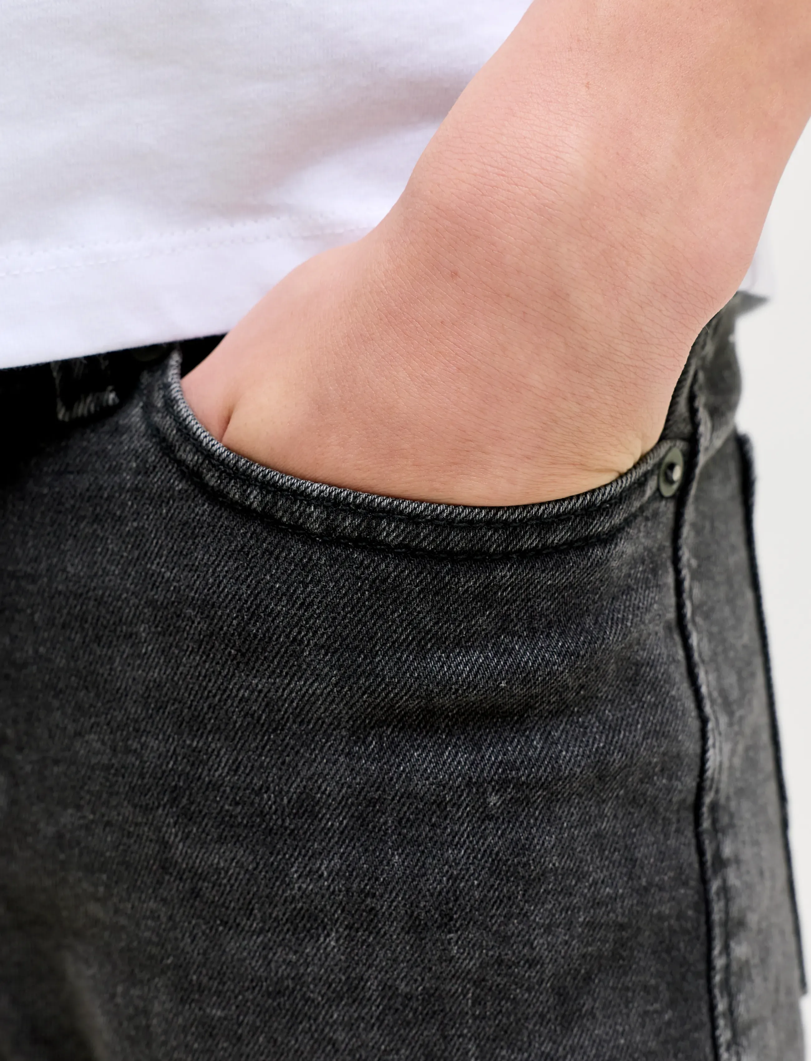 Jack & Jones - JJIRICK JJORIGINAL SHORTS AM 360 SN JNR - jeansshorts - black denim - 5