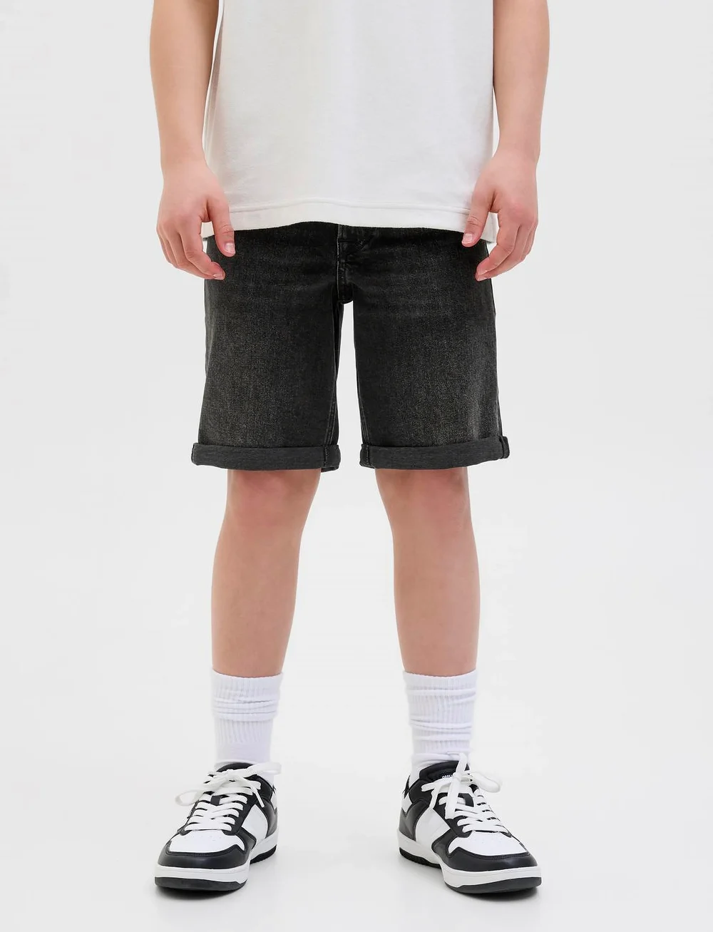 Jack & Jones - JJIRICK JJORIGINAL SHORTS AM 360 SN JNR - jeansshorts - black denim - 0