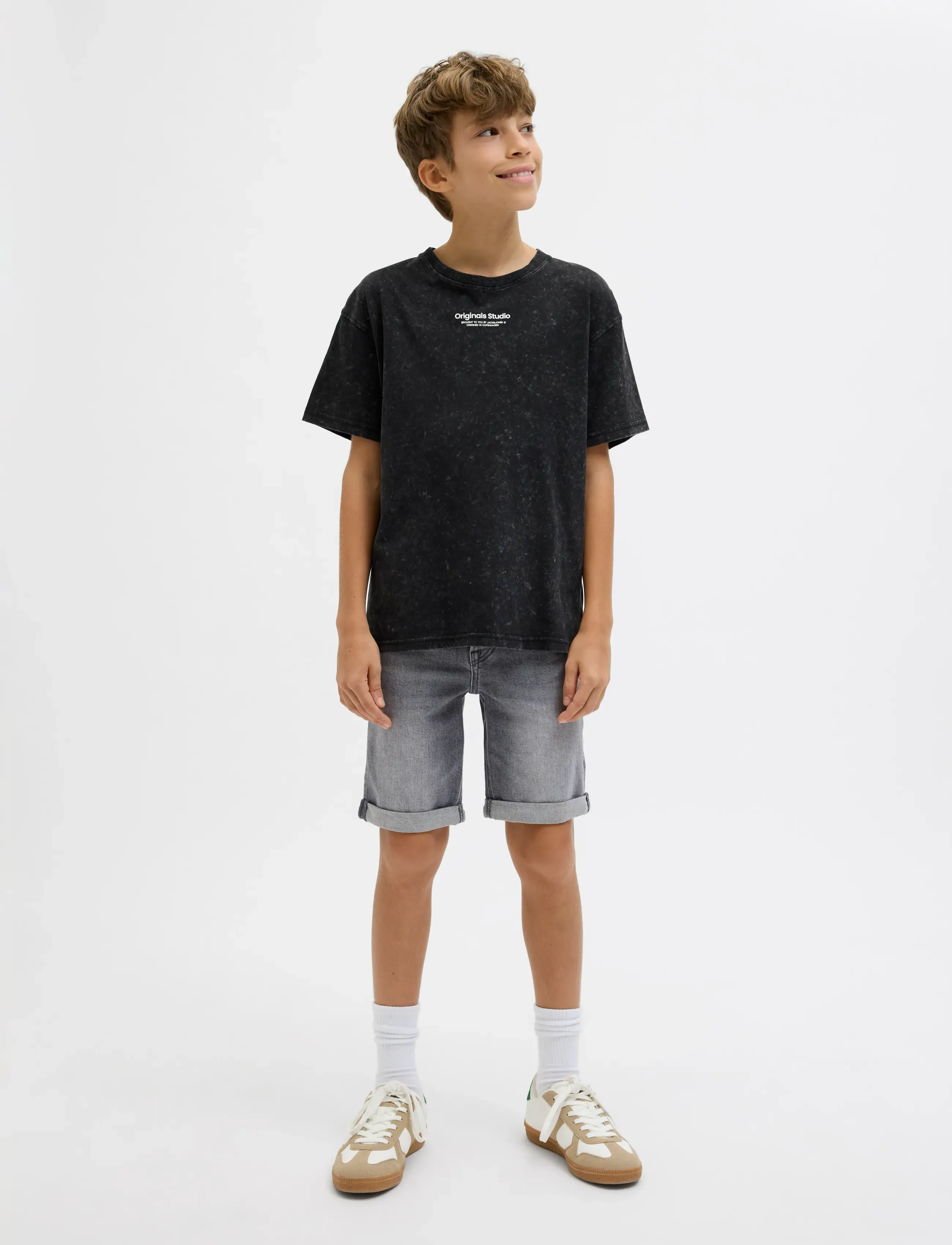 Jack & Jones - JJIRICK JJORIGINAL SHORTS AM 360 SN JNR - jeansshorts - grey denim - 4