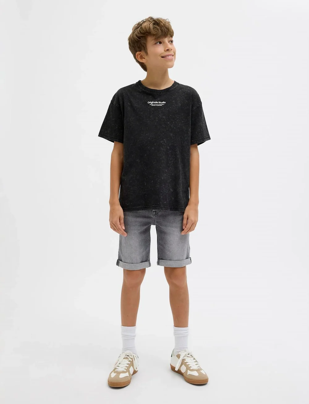 Jack & Jones - JJIRICK JJORIGINAL SHORTS AM 360 SN JNR - jeansshorts - grey denim - 3