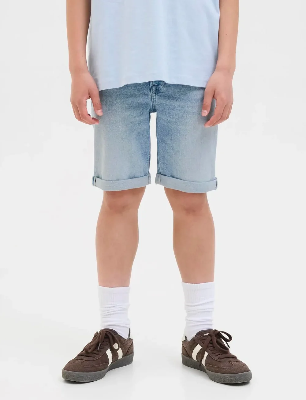 Jack & Jones - JJIRICK JJORIGINAL SHORTS AM 360 SN JNR - jeansshorts - light blue denim - 0