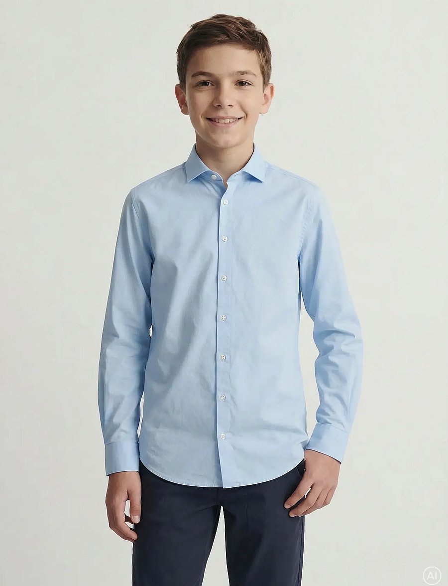 Jack & Jones - JJEAXEL STRETCH SHIRT LS NOOS JNR - langärmlige hemden - cashmere blue - 0