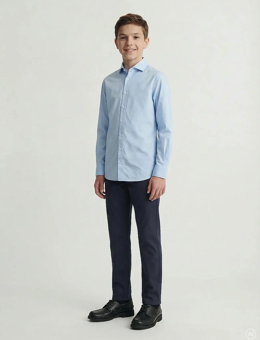 Jack & Jones - JJEAXEL STRETCH SHIRT LS NOOS JNR - langärmlige hemden - cashmere blue - 3