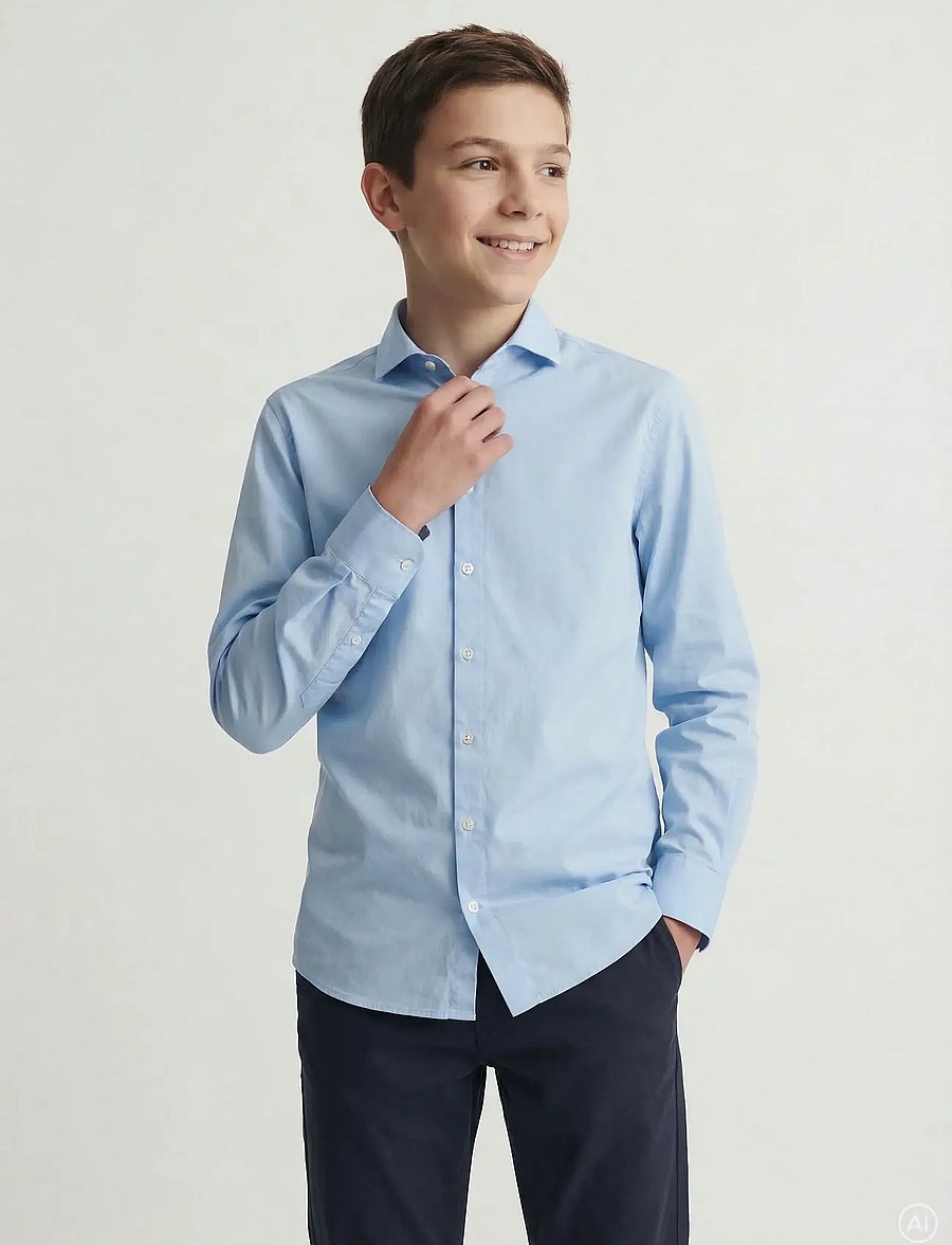 Jack & Jones - JJEAXEL STRETCH SHIRT LS NOOS JNR - langärmlige hemden - cashmere blue - 4