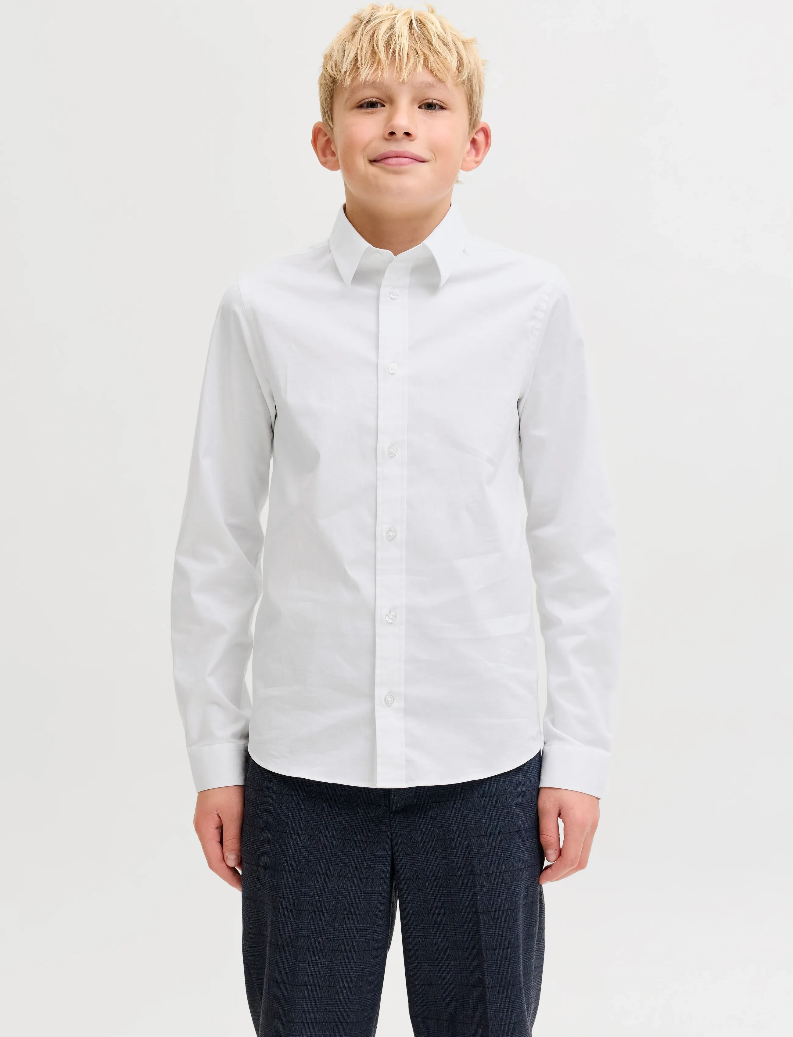 Jack & Jones JJEAXEL STRETCH SHIRT LS NOOS JNR - Langærmede skjorter - WHITE / white