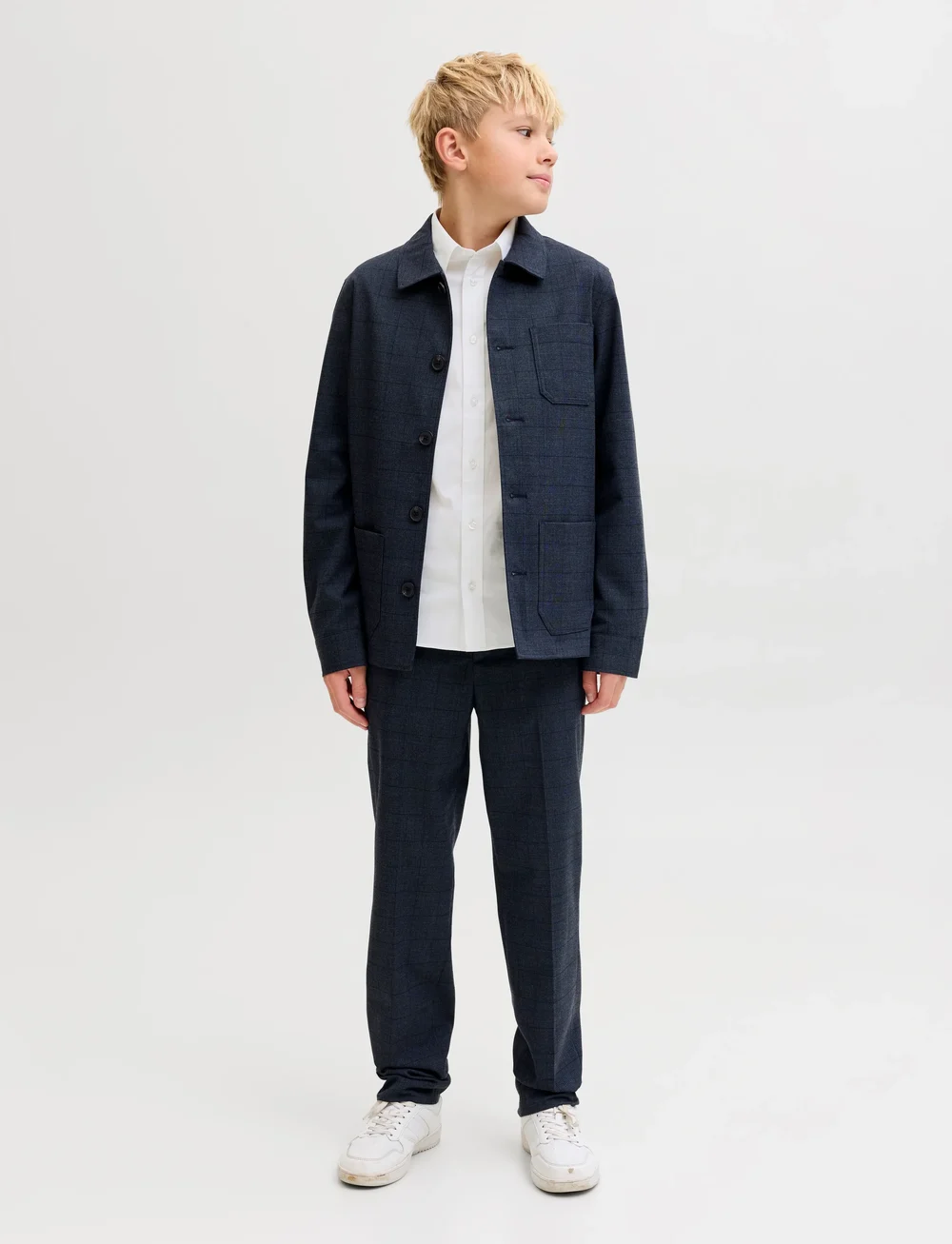 Jack & Jones - JJEAXEL STRETCH SHIRT LS NOOS JNR - langærmede skjorter - white - 4