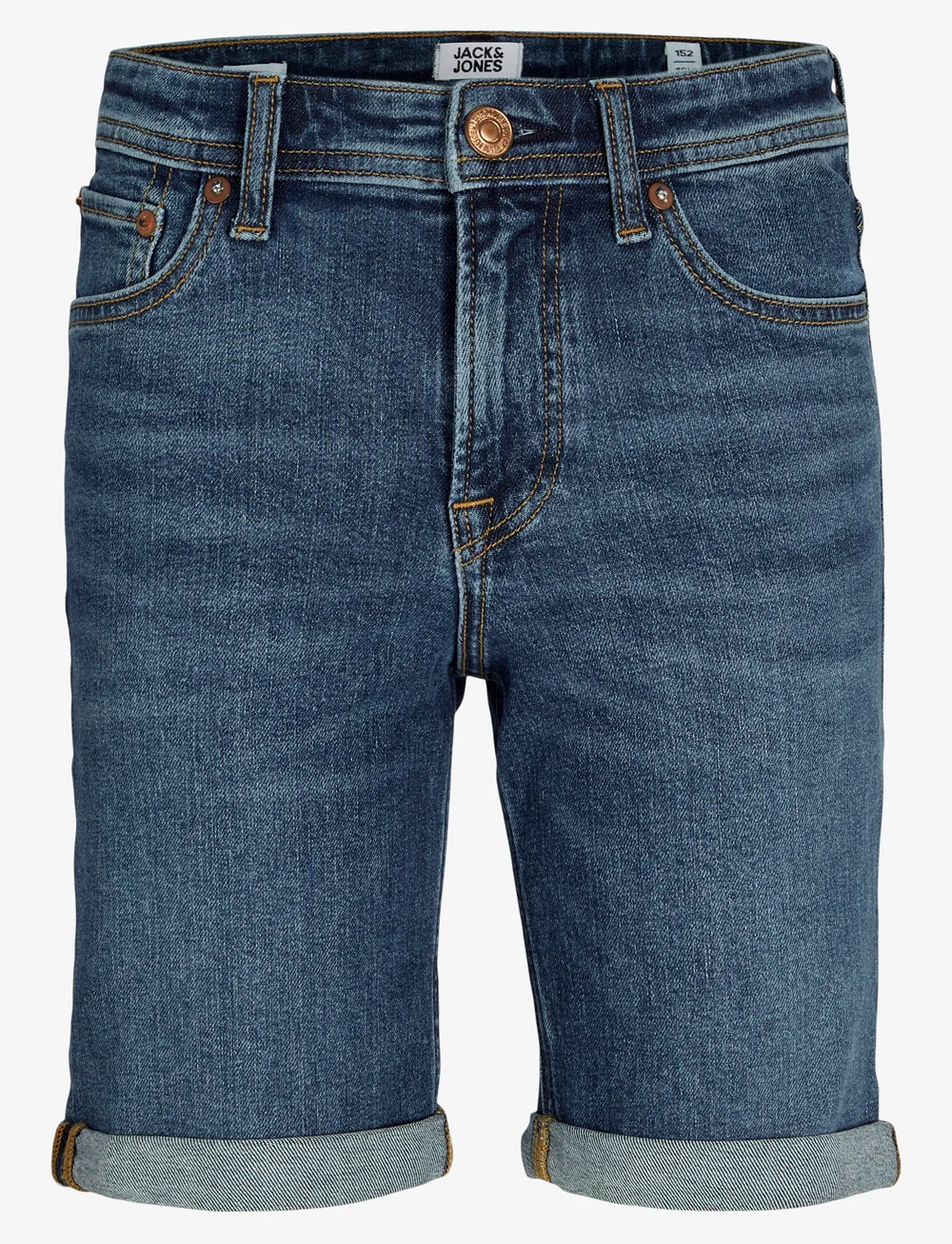Jack & Jones - JJIRICK JJORIGINAL SHORTS AM 360 SN MNI - jeansshorts - blue denim - 0
