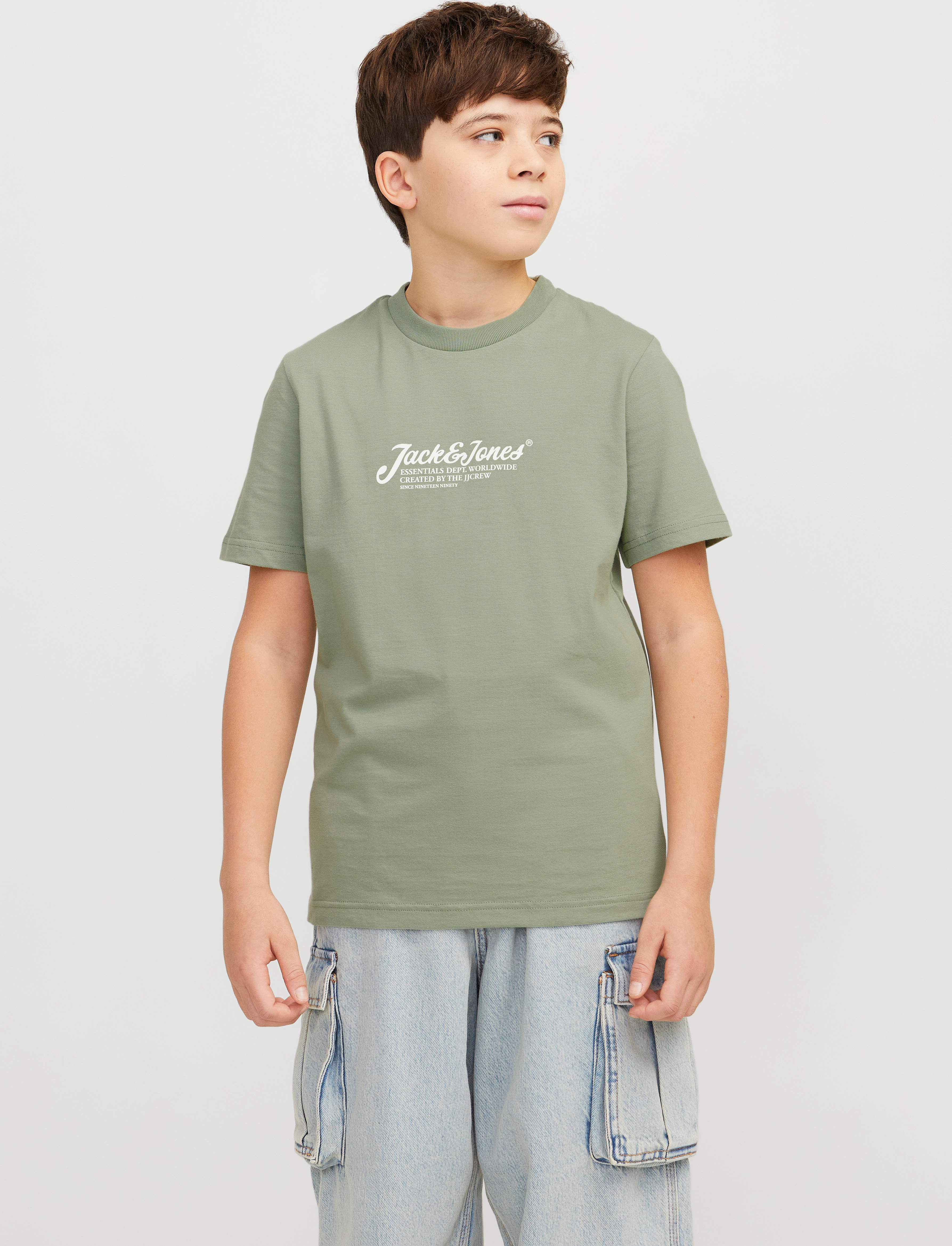 Jack & Jones JJBEAU TEE SS CREW NECK JNR - Oberteile & T-Shirts - ICEBERG GREEN / green