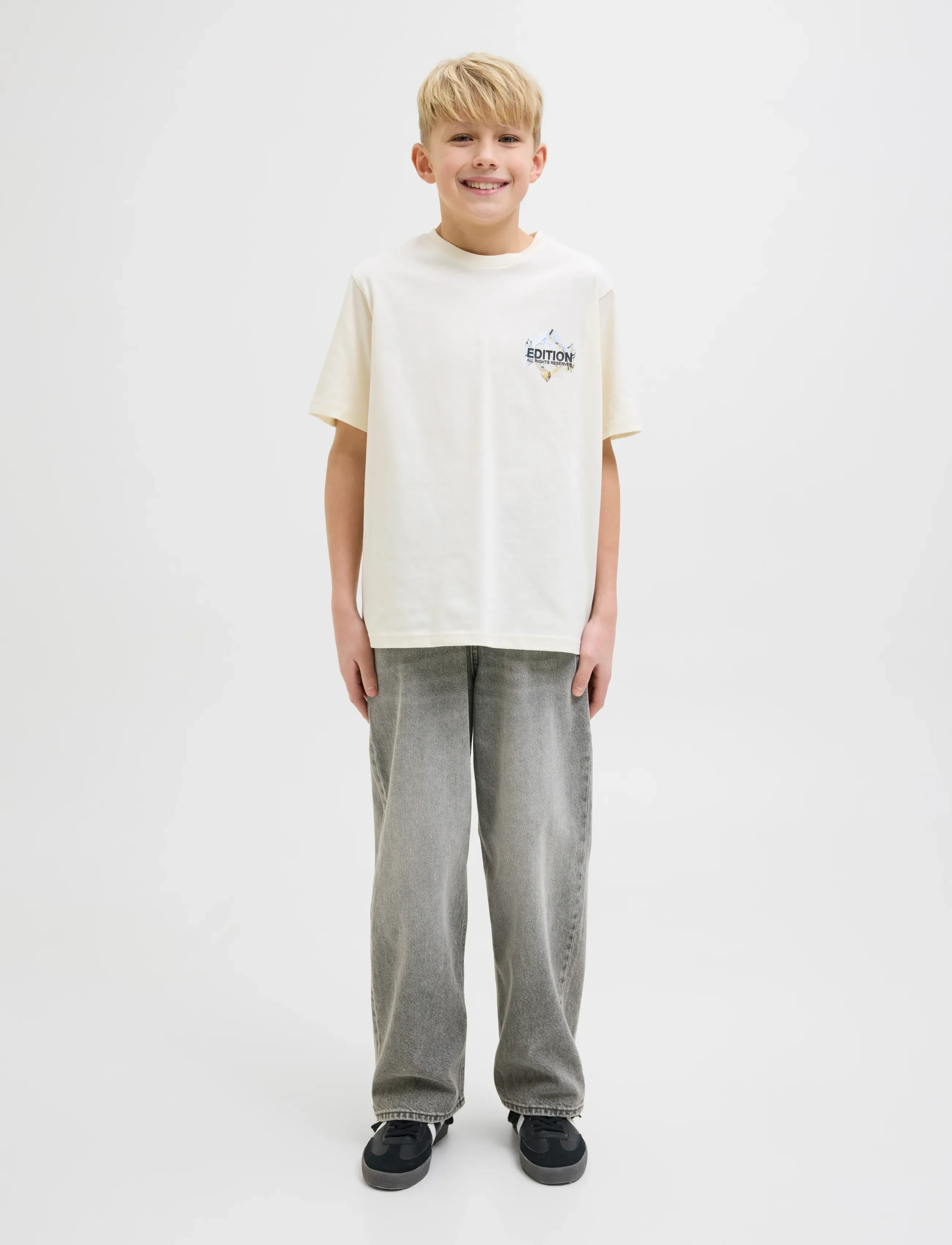 Jack & Jones - JJIRON JJORIGINAL SQ 204 NOOS JNR - alt laienevad teksad - grey denim - 4