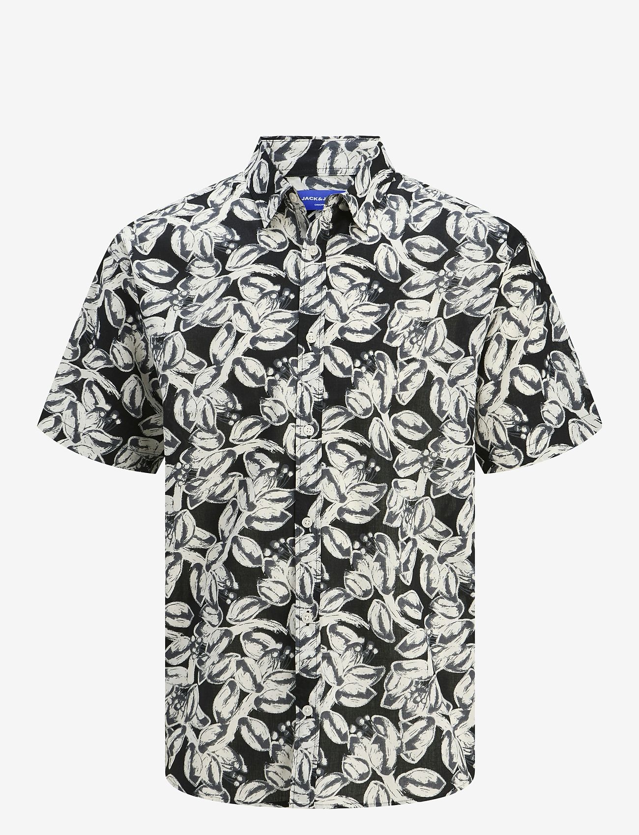 Jack & Jones - JORJOSHUA SPLIT AOP SHIRT SS JNR - kortärmade skjortor - black - 0