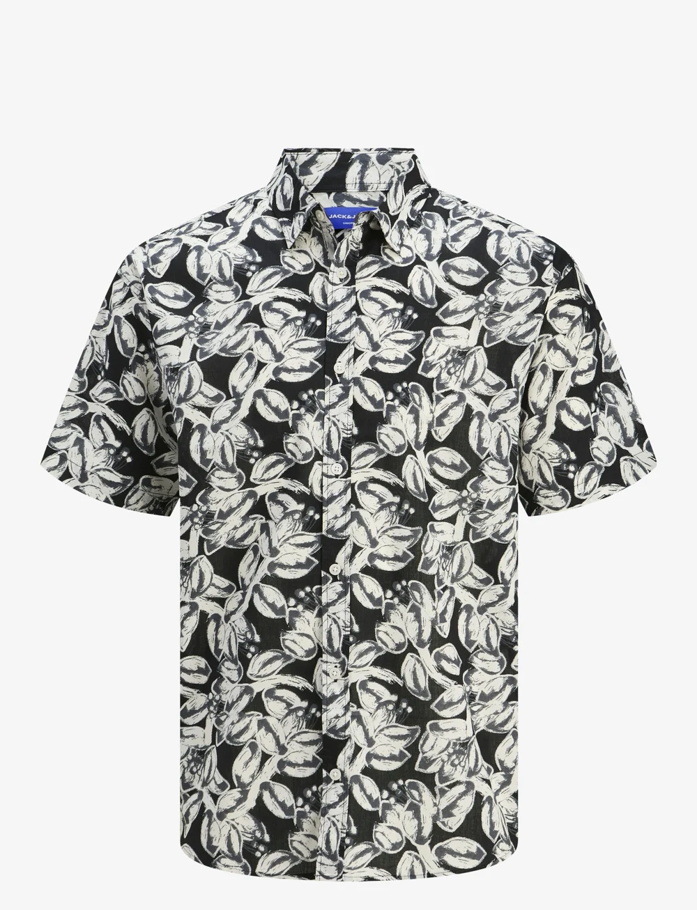 Jack & Jones - JORJOSHUA SPLIT AOP SHIRT SS JNR - short-sleeved shirts - black - 0