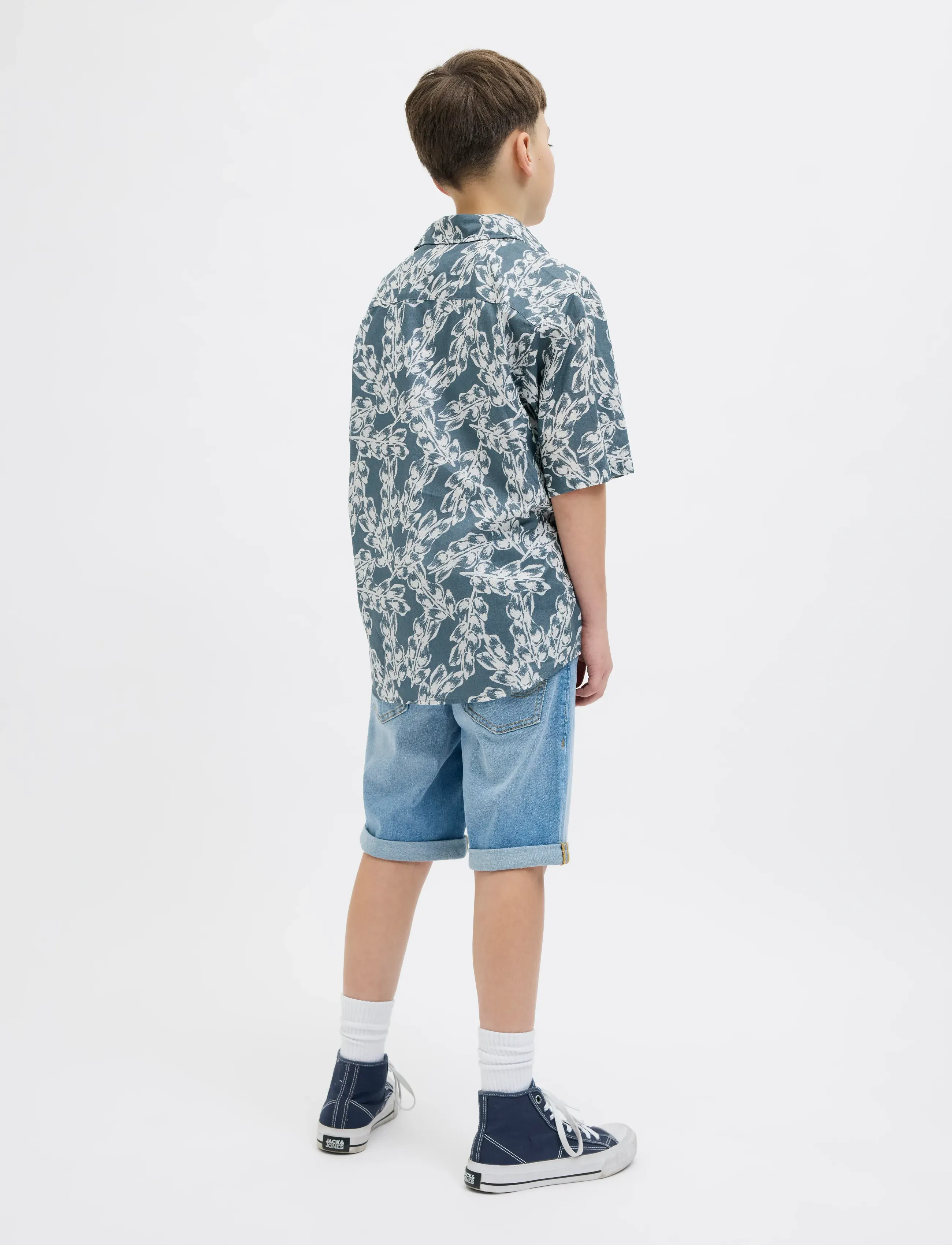 Jack & Jones - JORJOSHUA SPLIT AOP SHIRT SS JNR - kortærmede skjorter - stormy weather - 2