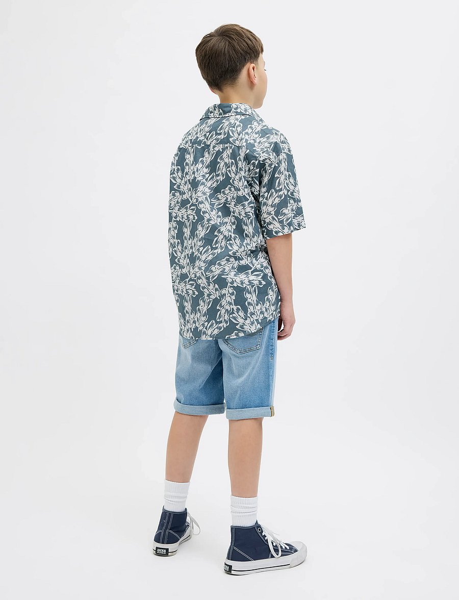Jack & Jones - JORJOSHUA SPLIT AOP SHIRT SS JNR - kortærmede skjorter - stormy weather - 2