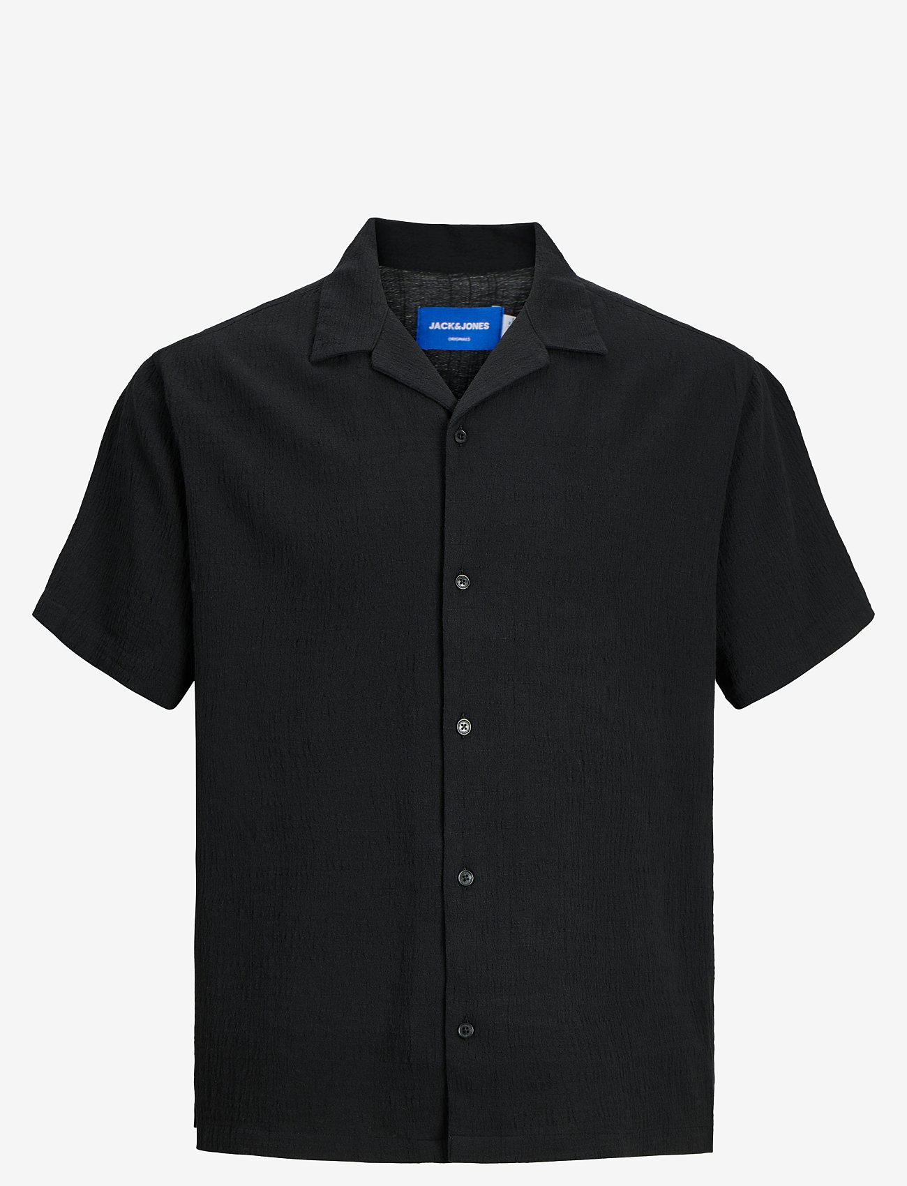 Jack & Jones - JORLUKE CRINKLE SHIRT SS JNR - kortærmede skjorter - black - 1