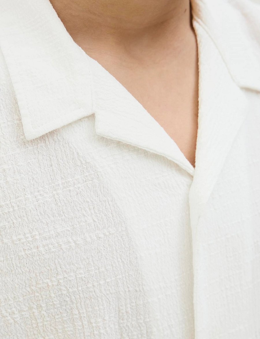 Jack & Jones - JORLUKE CRINKLE SHIRT SS JNR - kortærmede skjorter - cloud dancer - 2