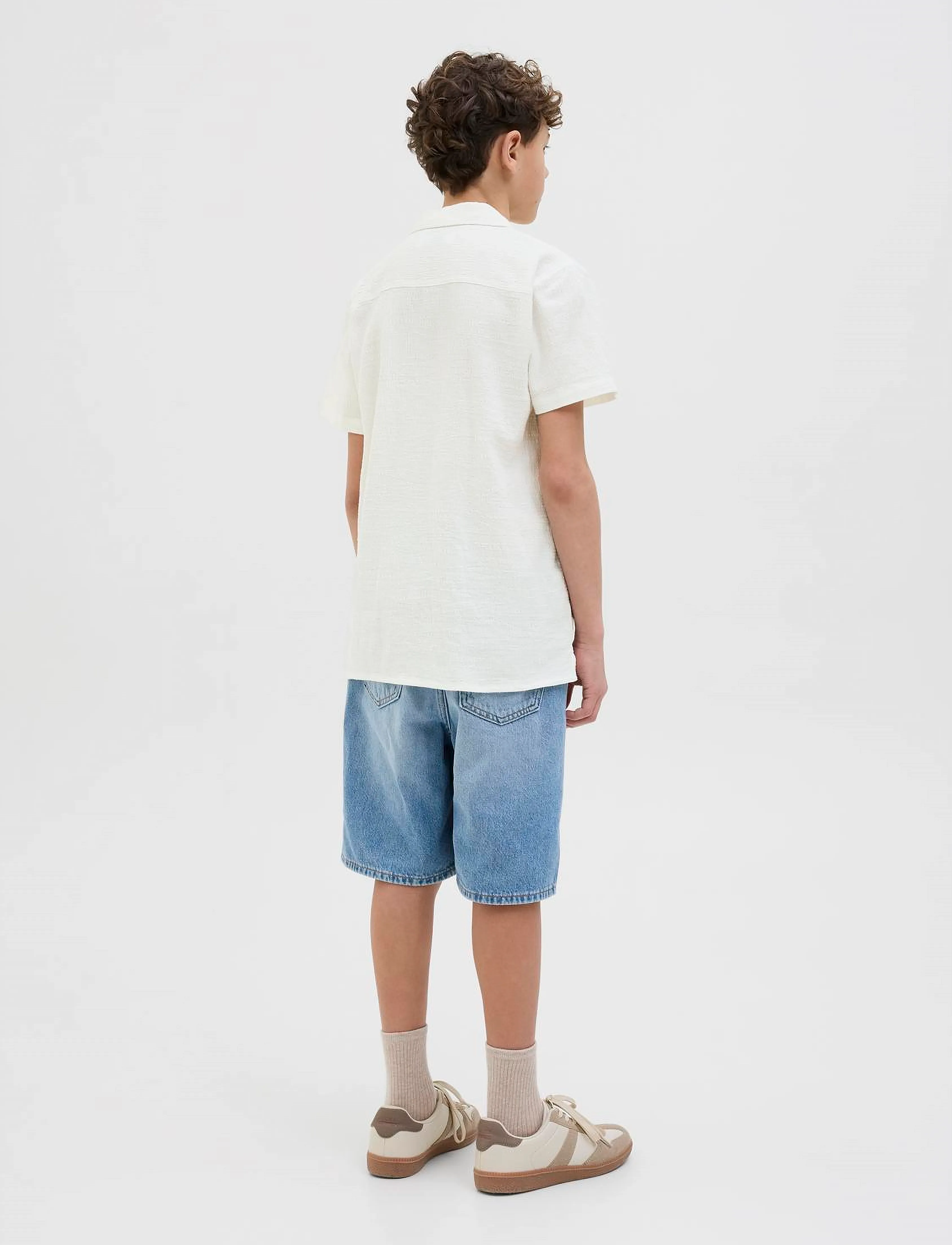 Jack & Jones - JORLUKE CRINKLE SHIRT SS JNR - kortermede skjorter - cloud dancer - 5