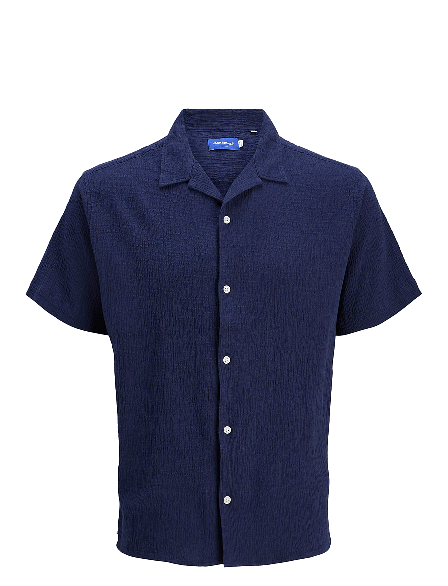 Jack & Jones - JORLUKE CRINKLE SHIRT SS JNR - kortärmade skjortor - ocean cavern - 1
