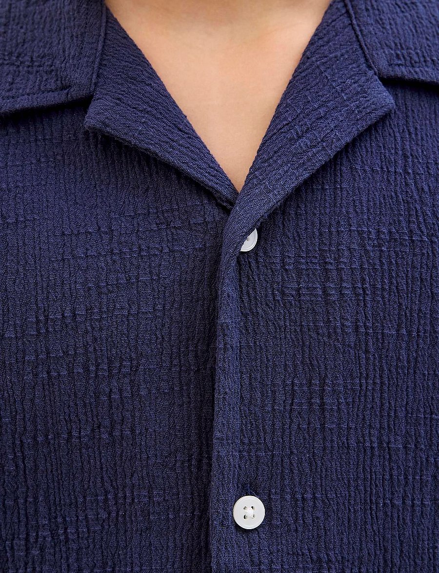 Jack & Jones - JORLUKE CRINKLE SHIRT SS JNR - kortärmade skjortor - ocean cavern - 0