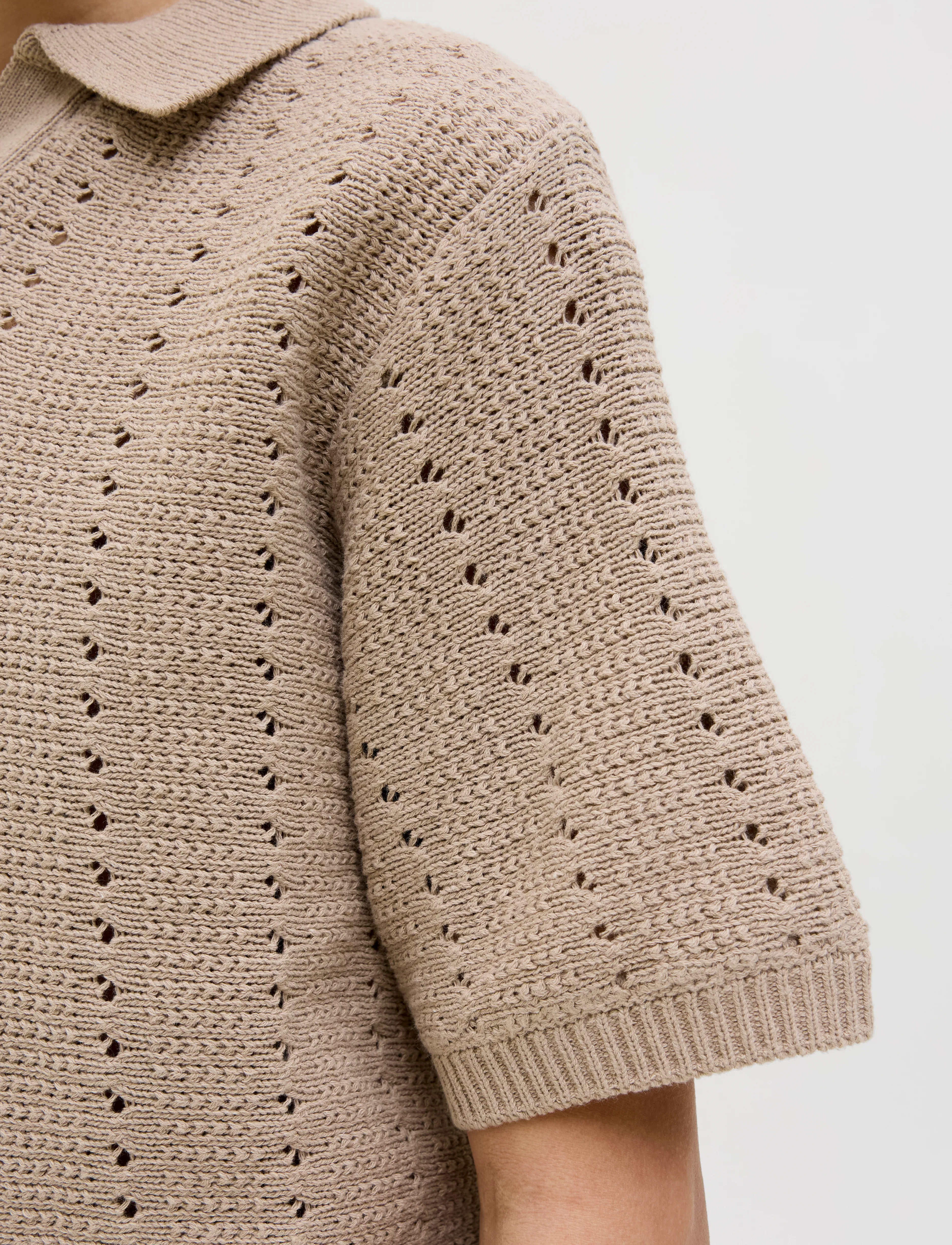Jack & Jones - JORPAROS KNIT EASTER SS CROCHET POLO JNR - kurzärmelig - safari - 5