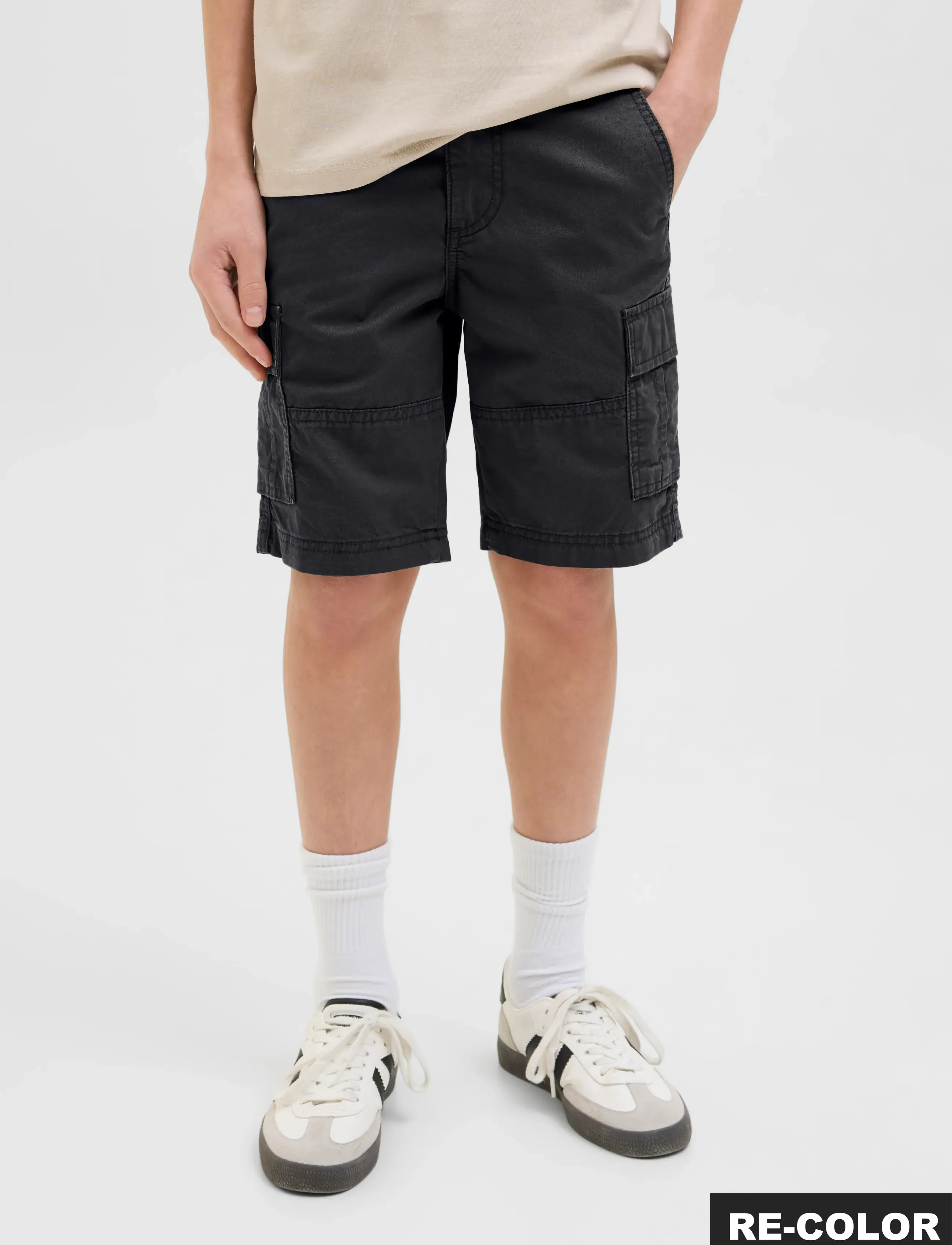 Jack & Jones JPSTCOLE JJMATEO CARGO SHORT JNR - Shorts - DARK NAVY / navy