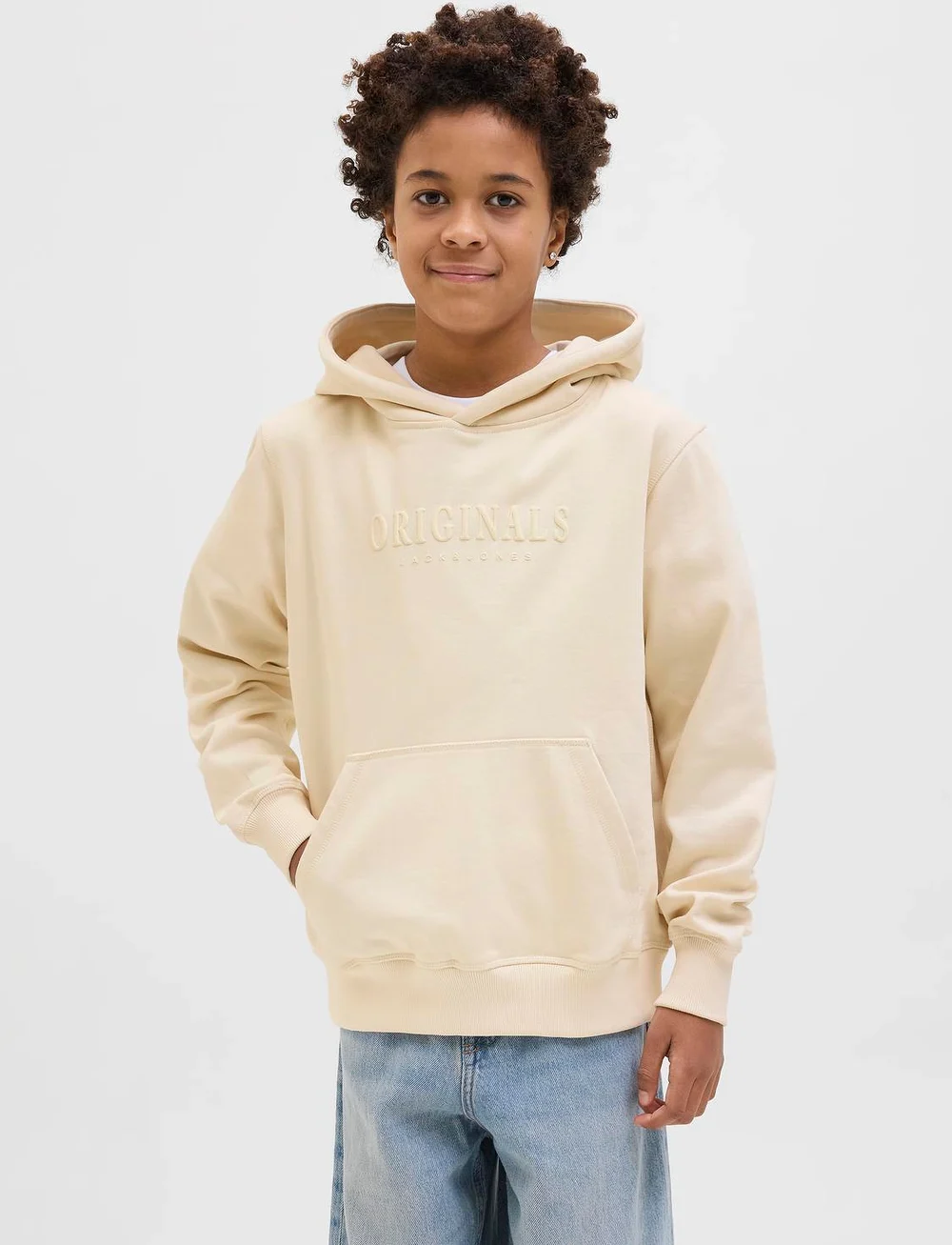 Jack & Jones - JORFREDERIKSBERG SWEAT HOOD NOOS JNR - kapuzenpullover - antique white - 0