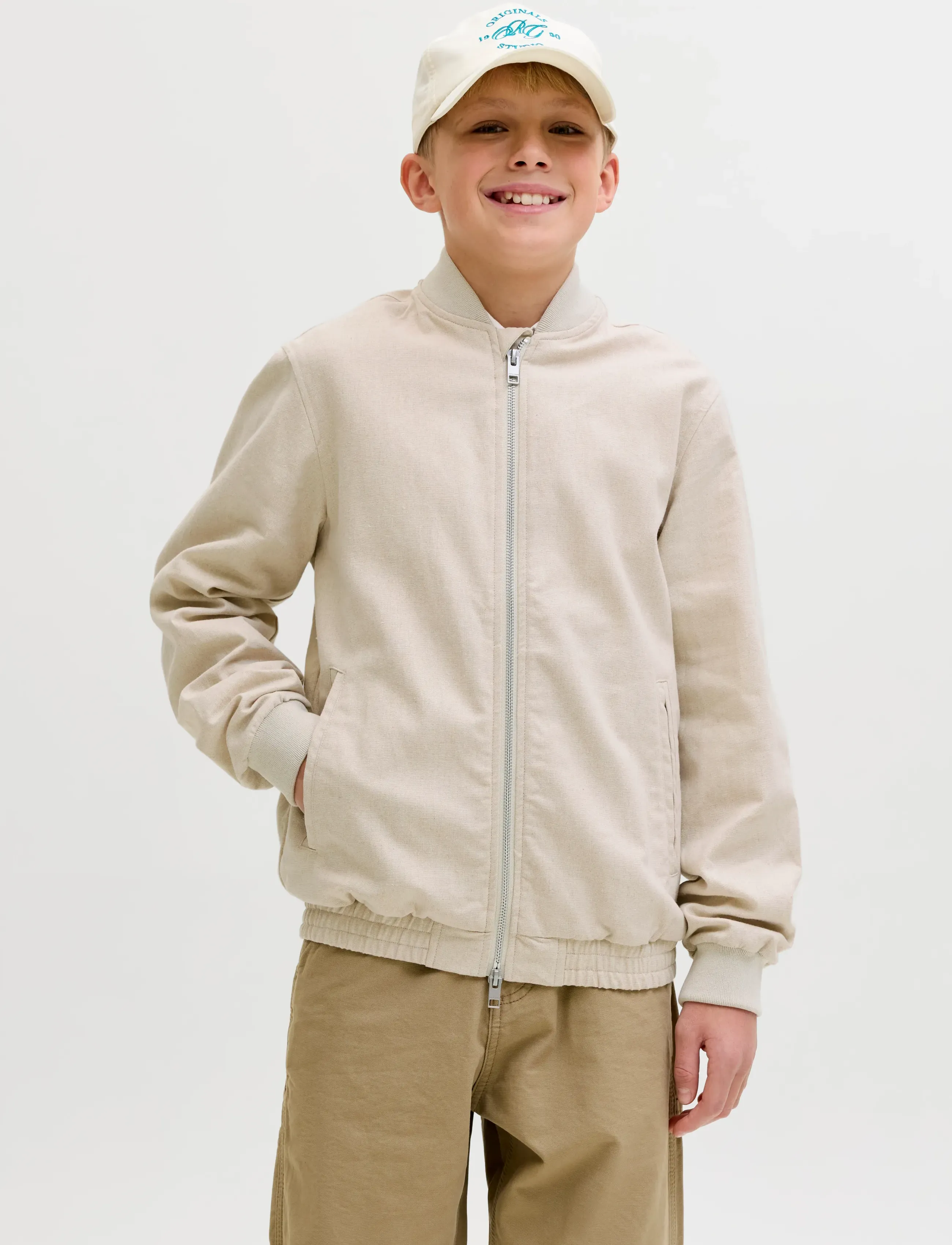 Jack & Jones Jprblaleister Bomber Jkt Jnr, Bomberjakke, Beige, Str: 152