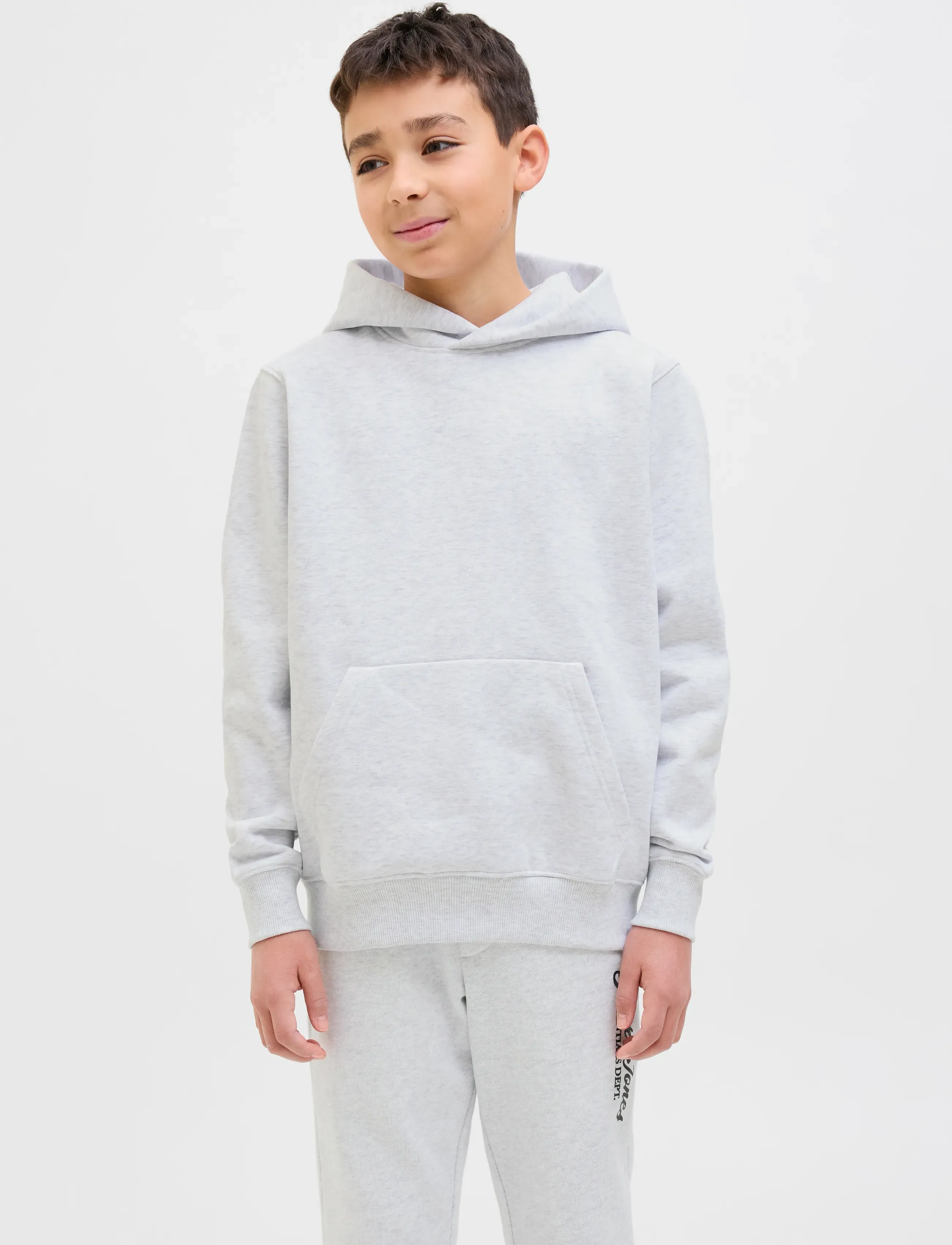 Jack & Jones Jjeurban Edge Sweat Hood Noos Jnr, 140, Grey, Sweatshirts & Hættetrøjer > Hættetrøjer, Børn