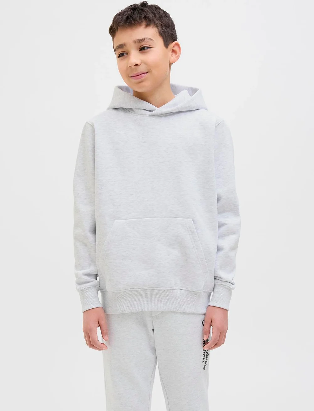 Jack & Jones - JJEURBAN EDGE SWEAT HOOD NOOS JNR - kapuzenpullover - white melange - 0