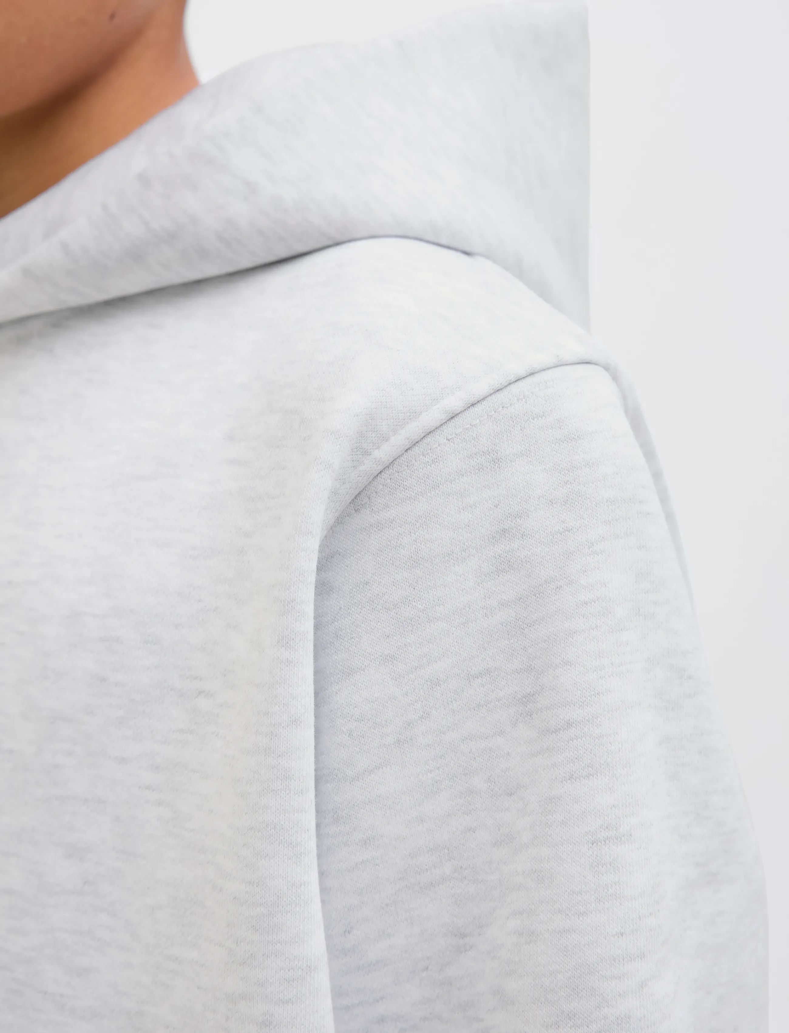 Jack & Jones - JJEURBAN EDGE SWEAT HOOD NOOS JNR - hættetrøjer - white melange - 4