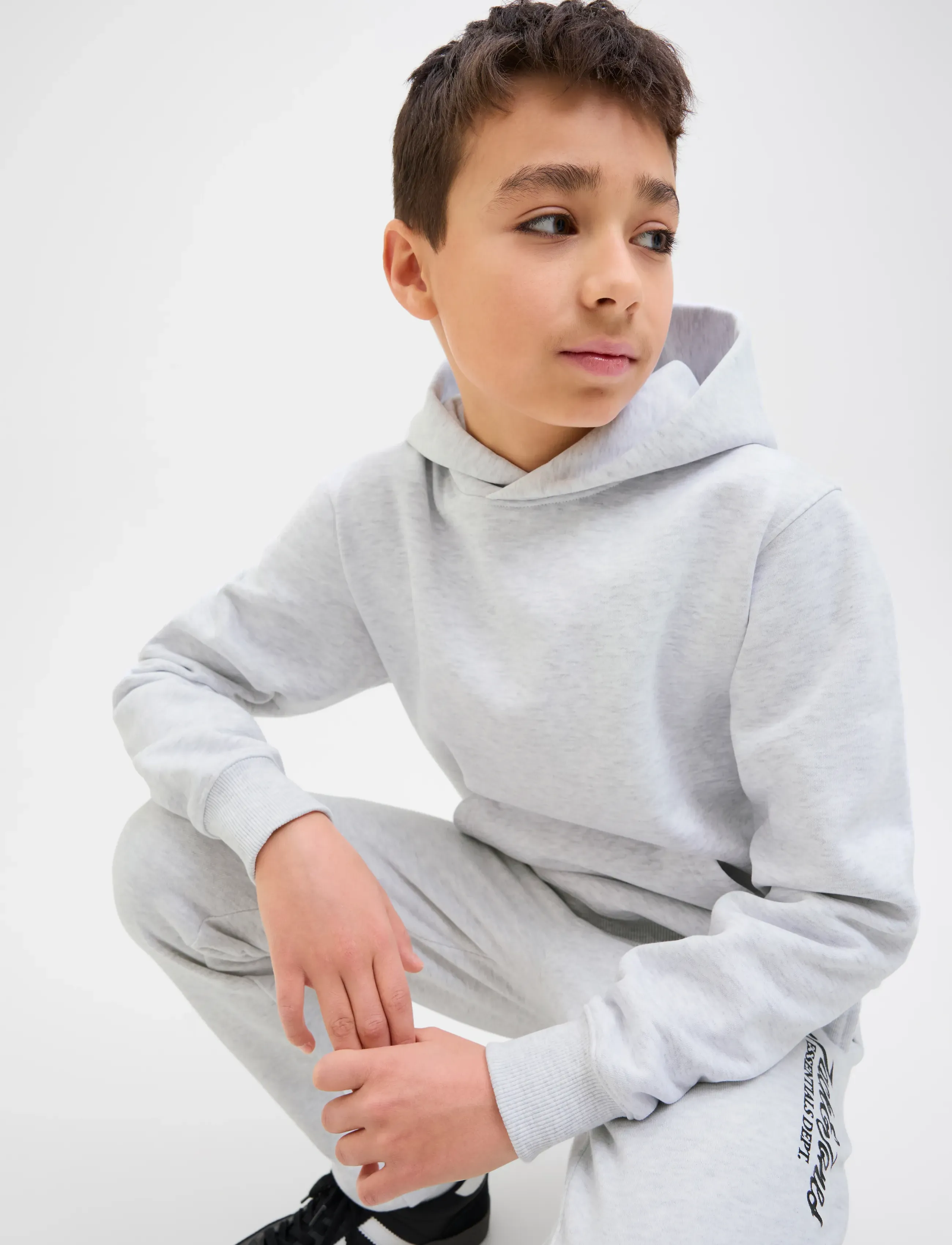 Jack & Jones - JJEURBAN EDGE SWEAT HOOD NOOS JNR - hættetrøjer - white melange - 5